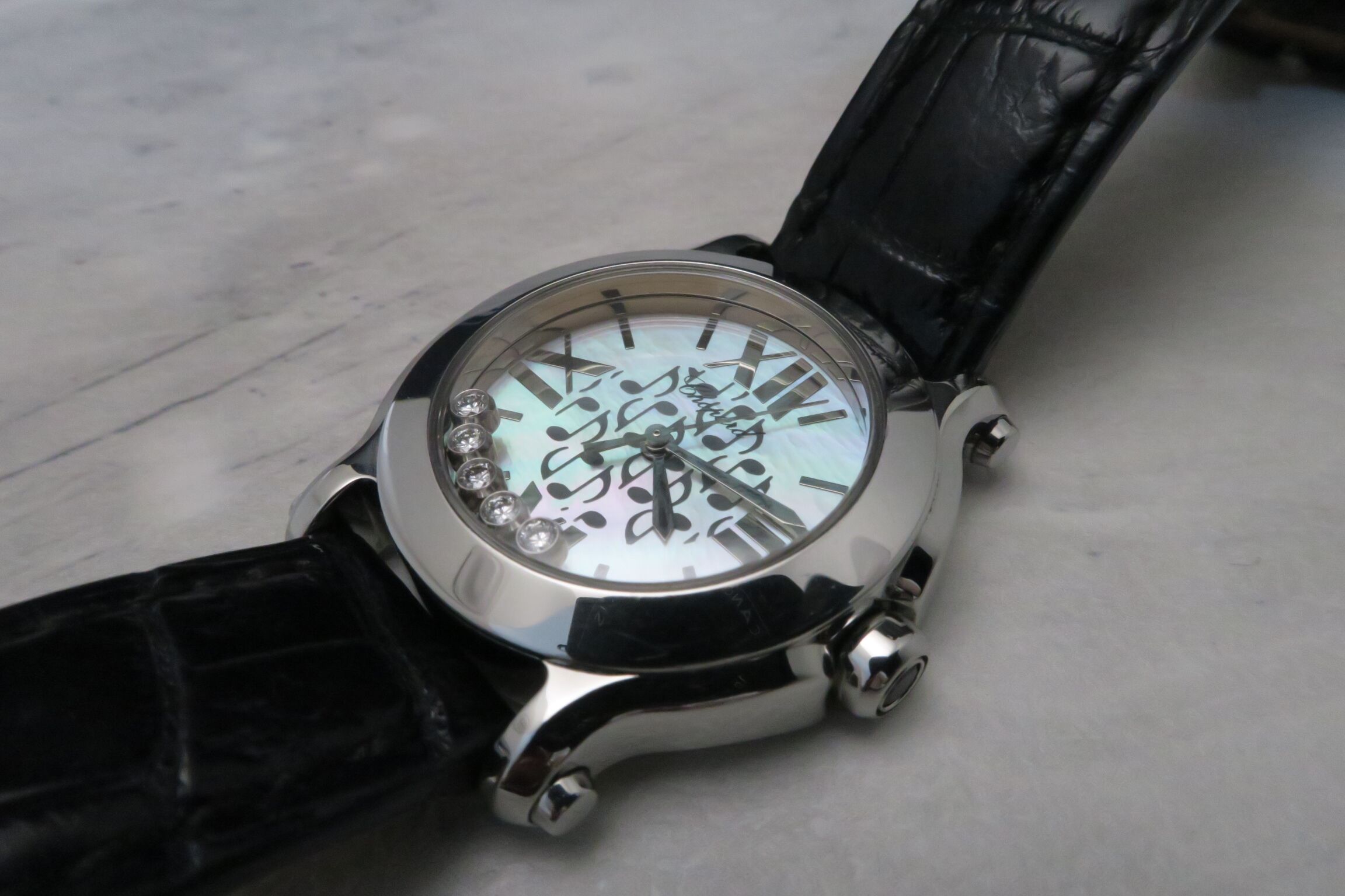 蕭邦 CHOPARD 限量音符 五十周年 音樂家系列 珍珠母貝面盤 錶徑30mm 石英機芯~原廠盒單 7