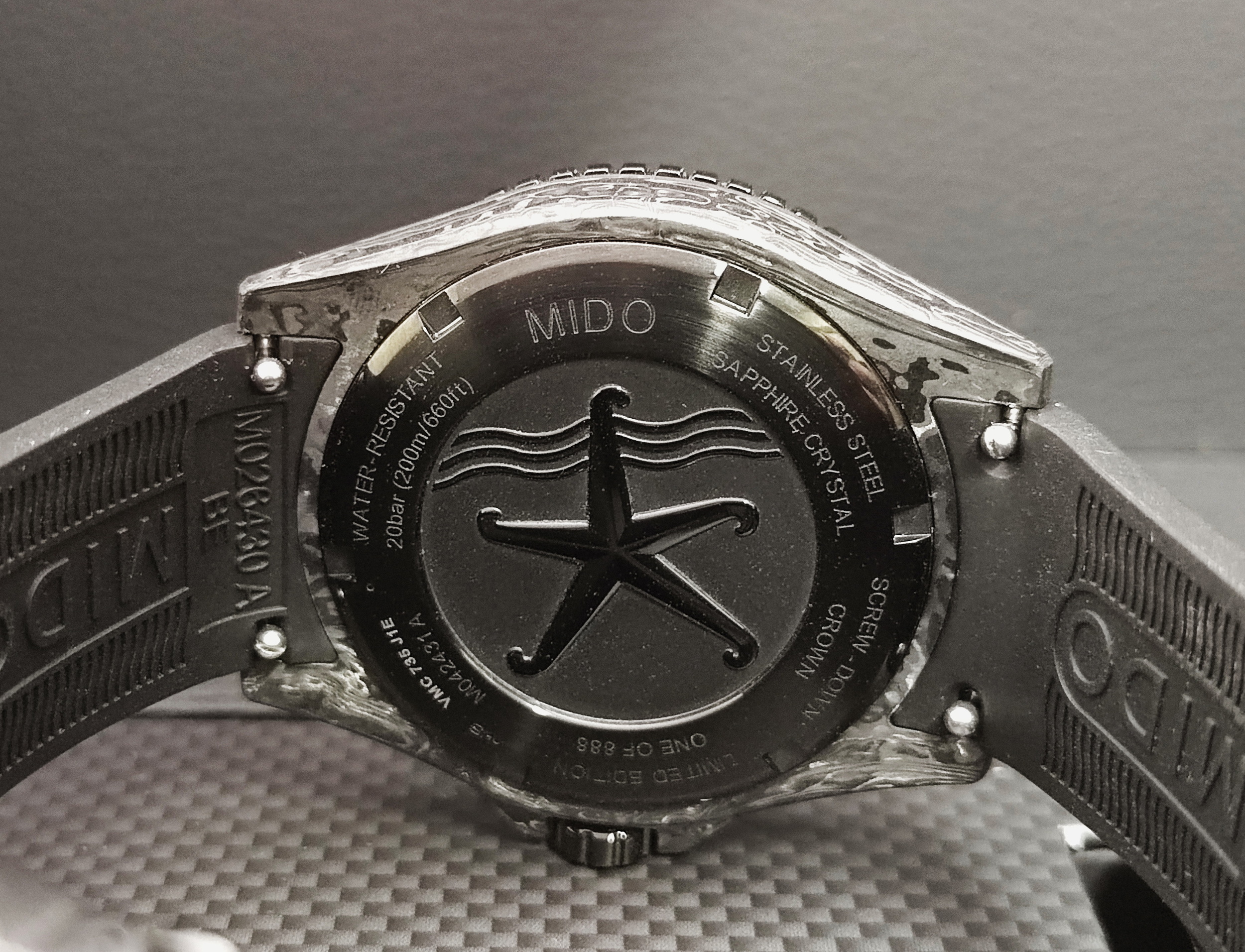 美度 MIDO 全新 海洋之星 碳纖維 大錶徑42.5mm 自動上鍊 陶瓷圈 全球限量888顆~原廠盒單 國內AD 5
