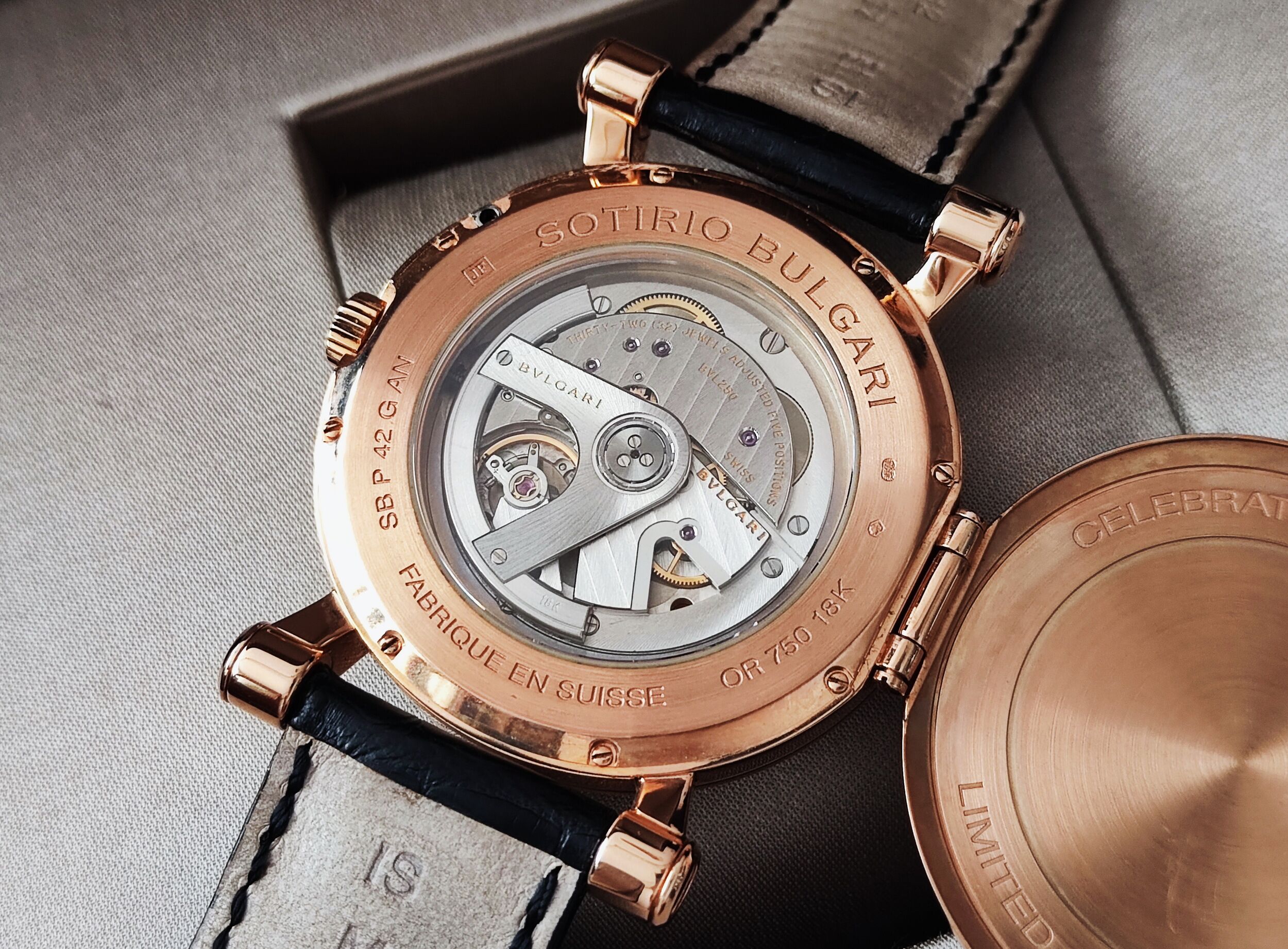 寶格麗 Sotirio Bulgari 125週年紀念款 玫瑰金 大錶徑42mm 自動上鍊~原廠盒單 全球限量 6