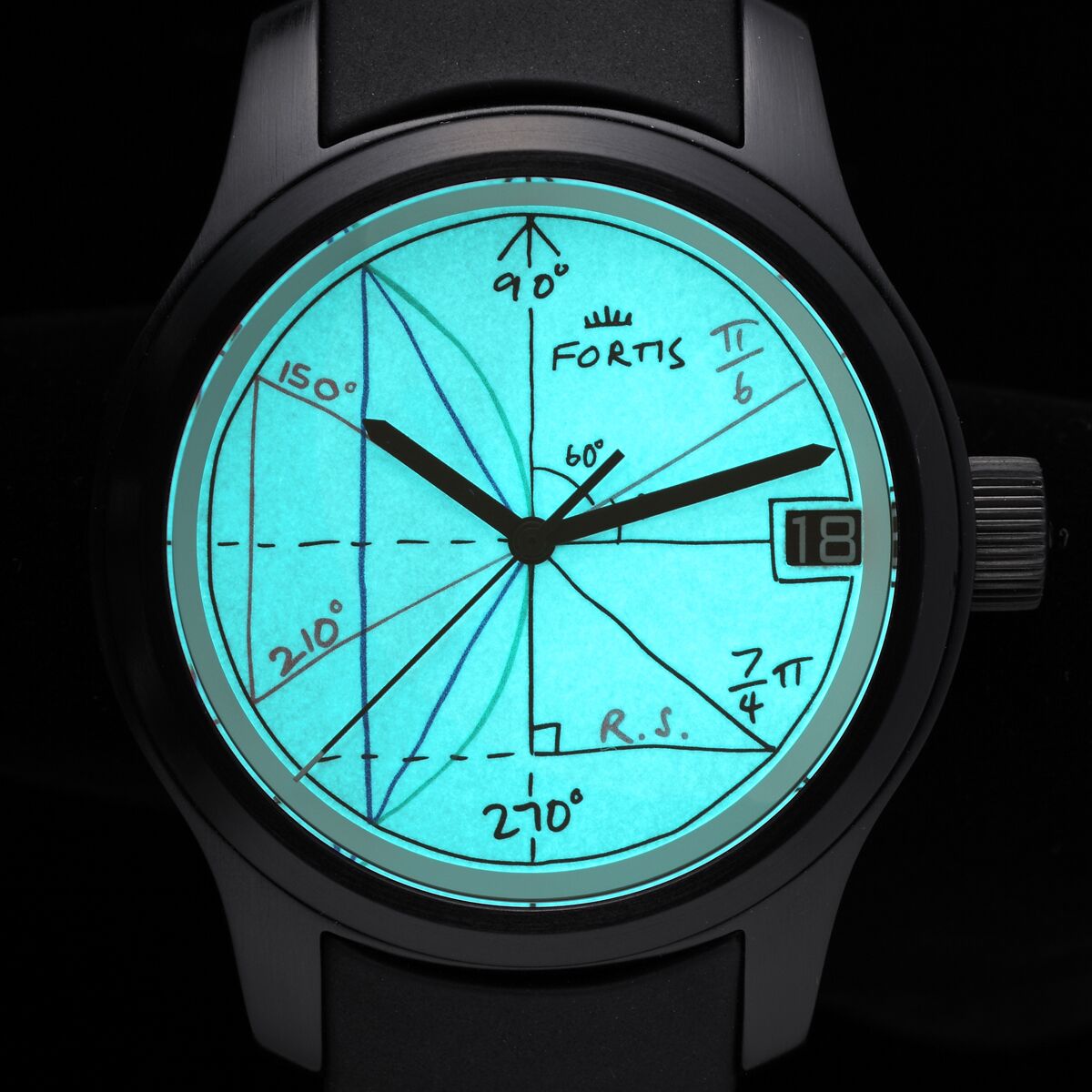 FORTIS 富利斯 2π 特殊限量面盤 黑色PVD錶殼 大錶徑42mm 自動上鍊~原廠盒單 9