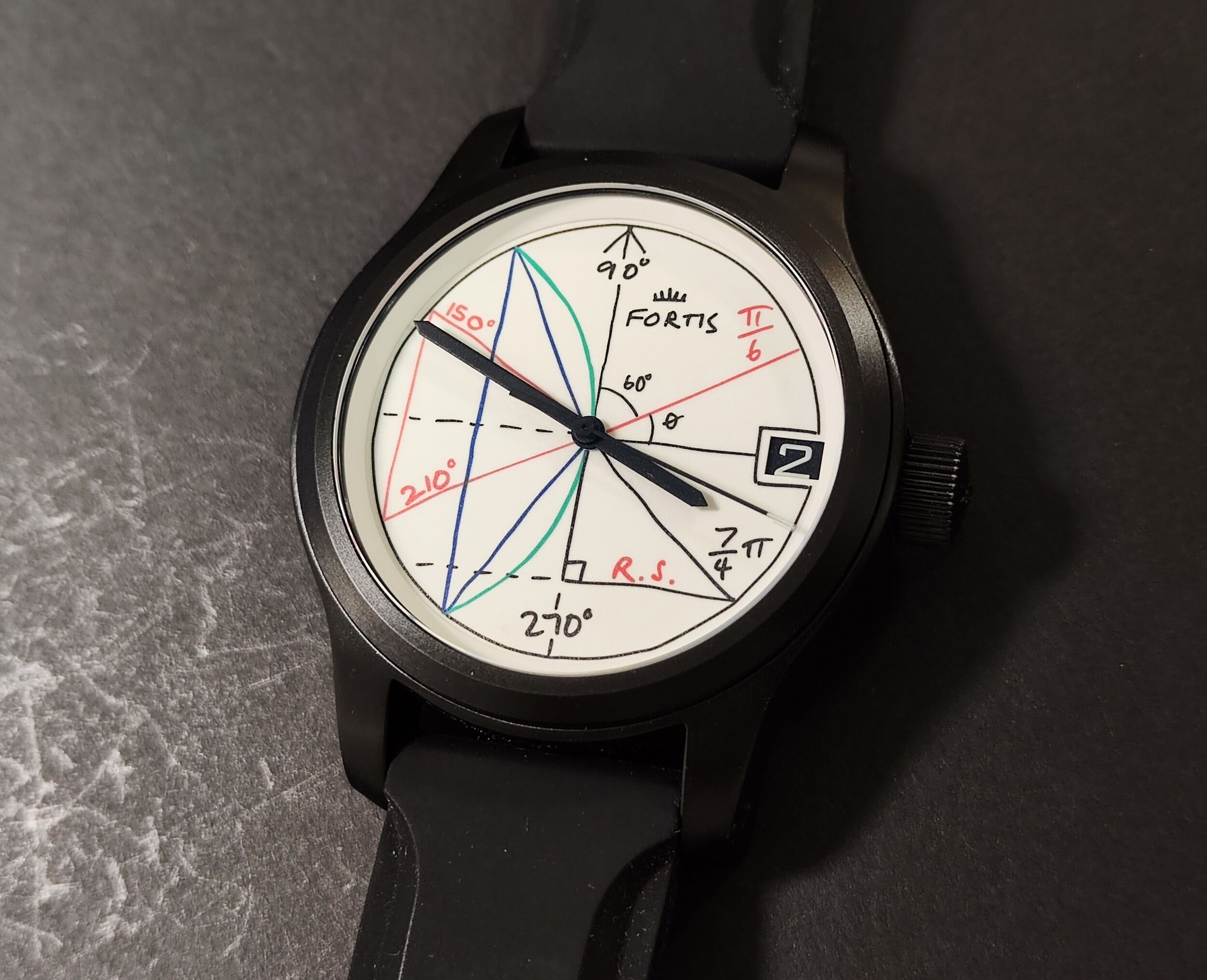 FORTIS 富利斯 2π 特殊限量面盤 黑色PVD錶殼 大錶徑42mm 自動上鍊~原廠盒單 3