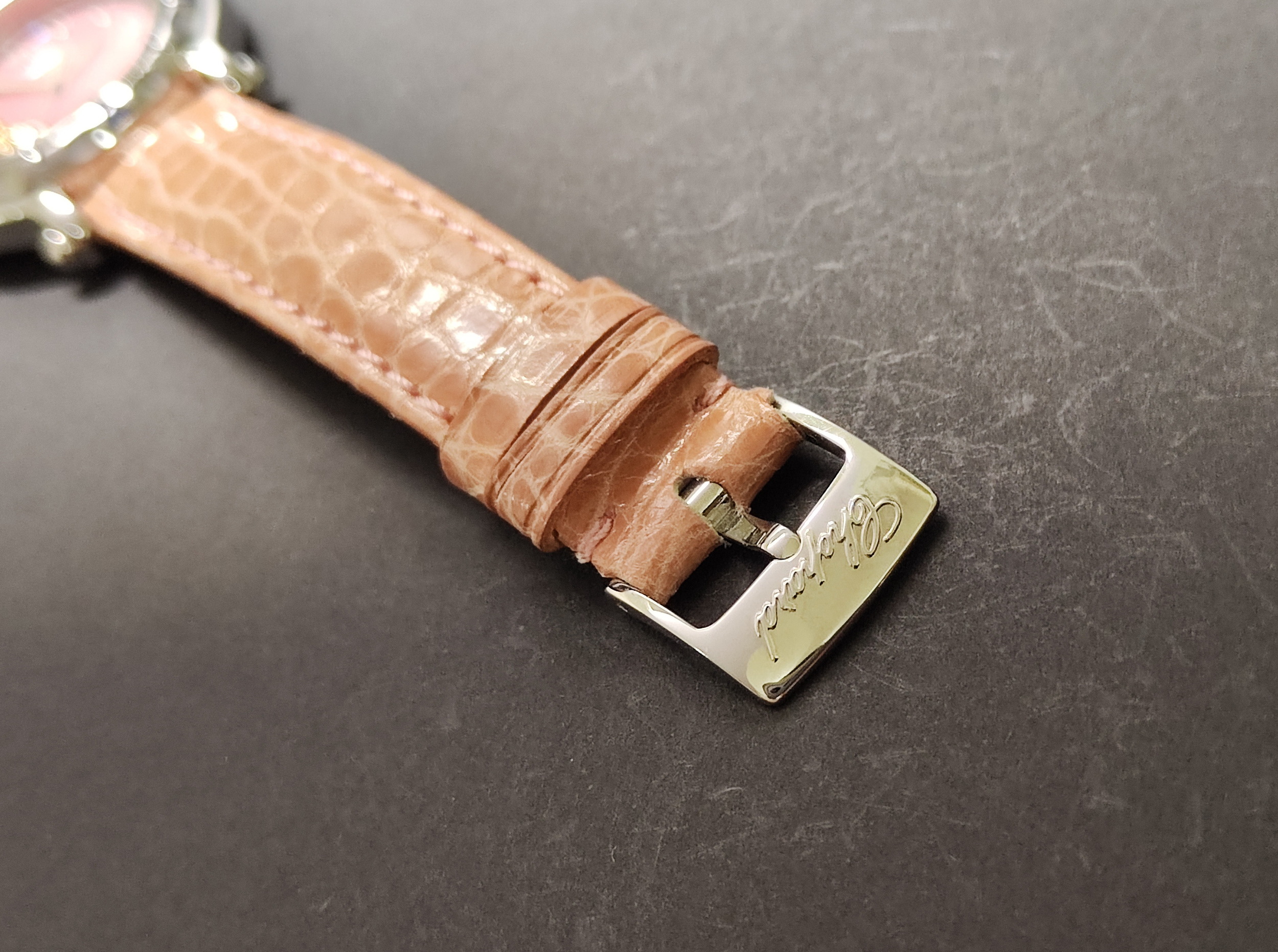 蕭邦 CHOPARD 快樂鑽 粉紅面盤 錶徑32mm 石英機芯 快樂魚~原廠保單 國內AD 9