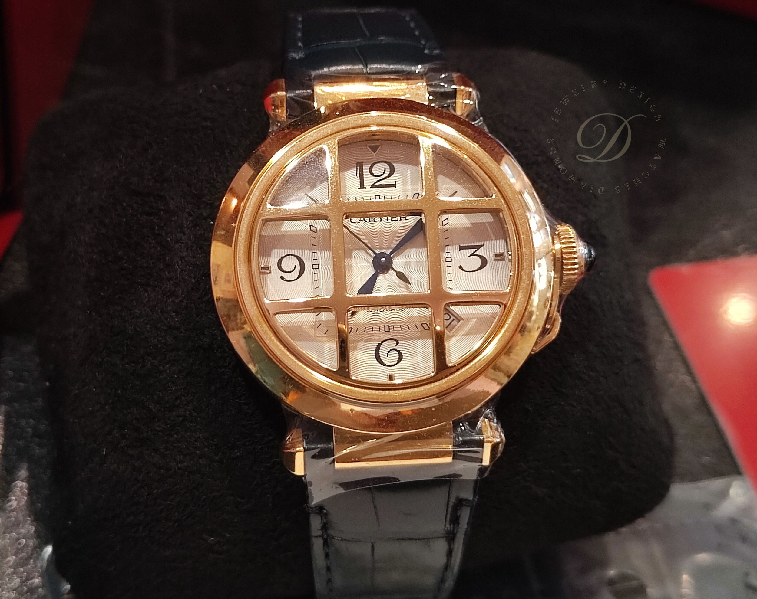 卡地亞 CARTIER 全新 PASHA 黃K金錶殼 大錶徑41mm 自動上鍊 可拆式井字格柵~原廠盒單 2024