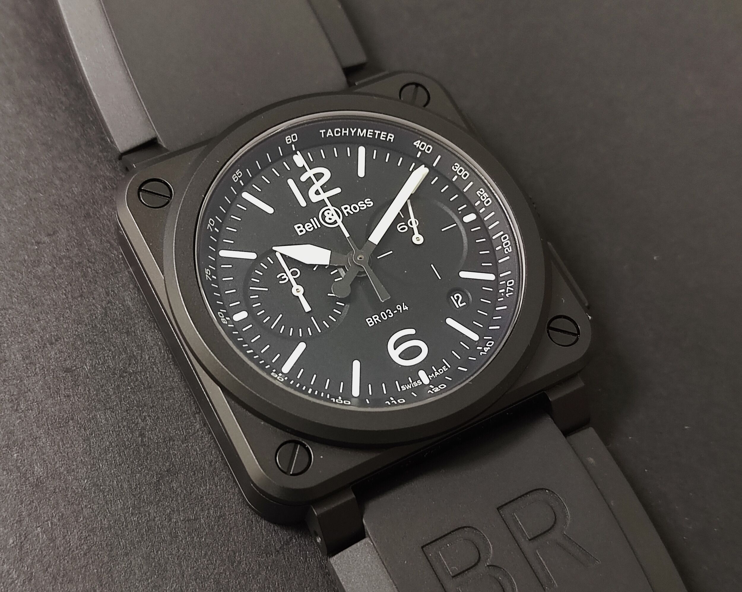 柏萊士 全新 BR03-94 黑色陶瓷錶殼 大錶徑42mm 自動上鍊 計時功能~原廠盒單 2024AD 3