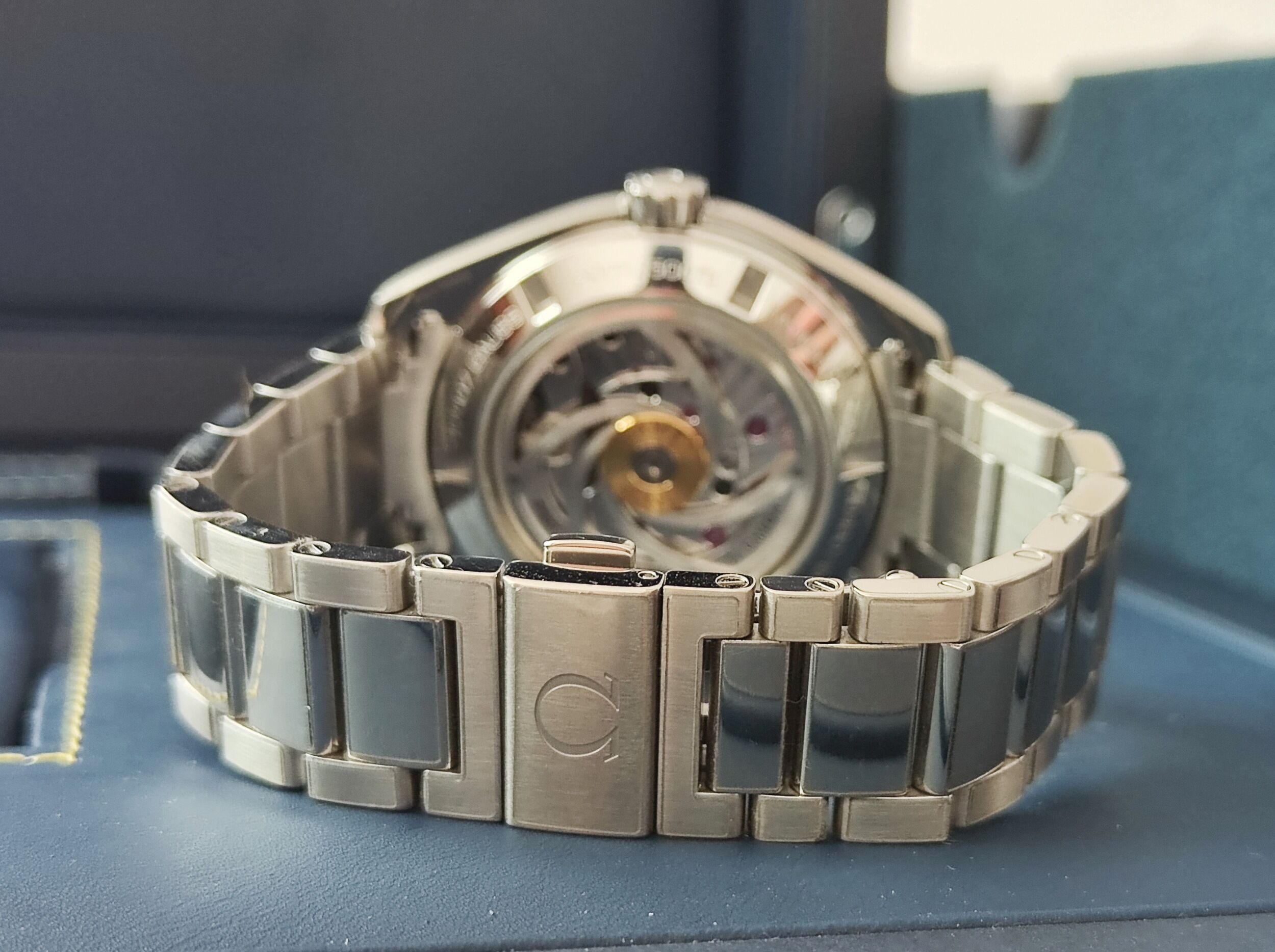 OMEGA 海馬 Aqua Terra 詹姆斯龐德 007限量款 大錶徑41.5mm 原廠鋼帶+原廠編織帶 抗磁錶殼~原廠盒單 龐德徽章 8
