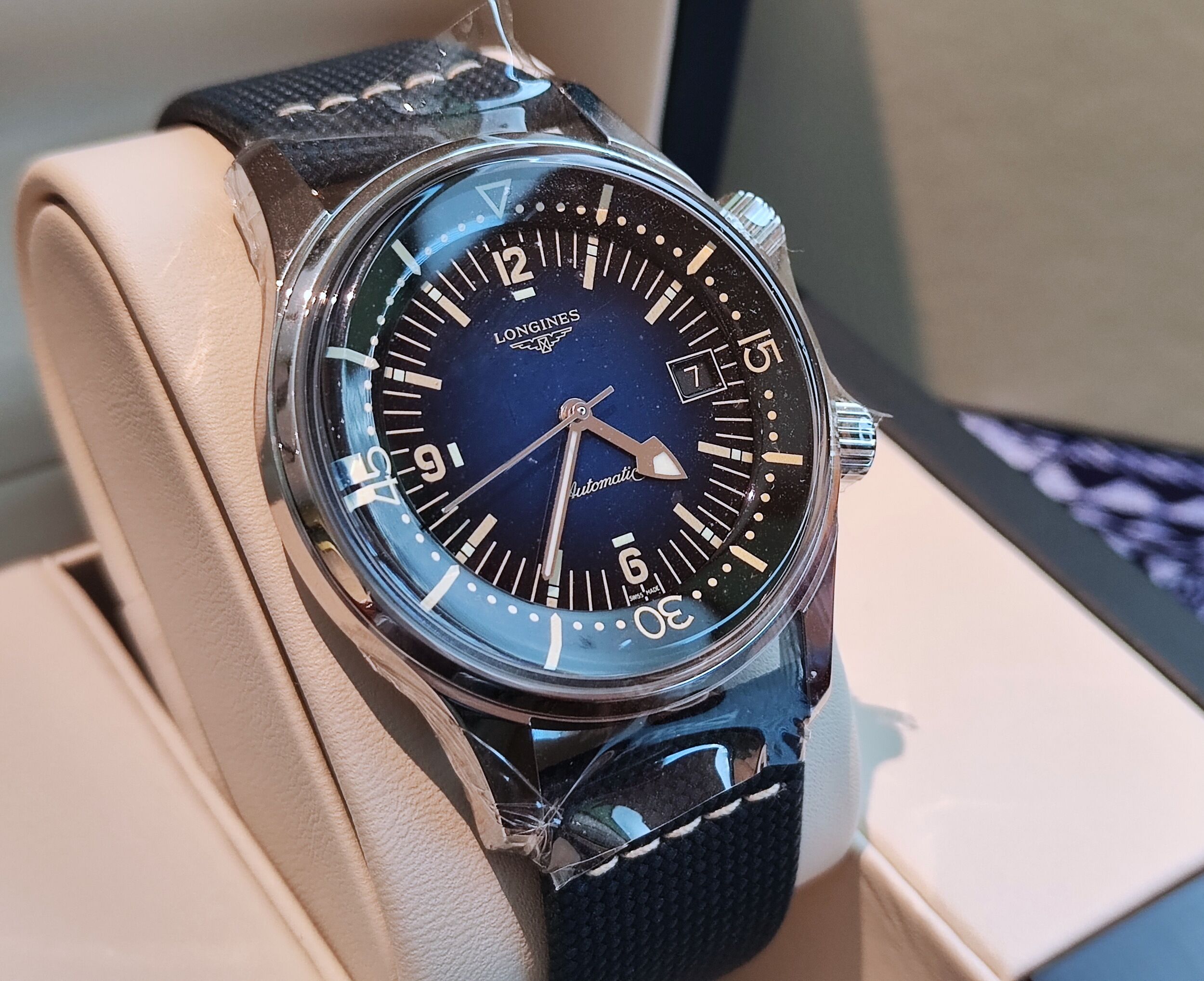 浪琴 全新 Legend Diver 漸層藍色面盤 大錶徑42mm  自動上鍊 傳奇潛水系列 防水300米~原廠盒單 2024AD 3