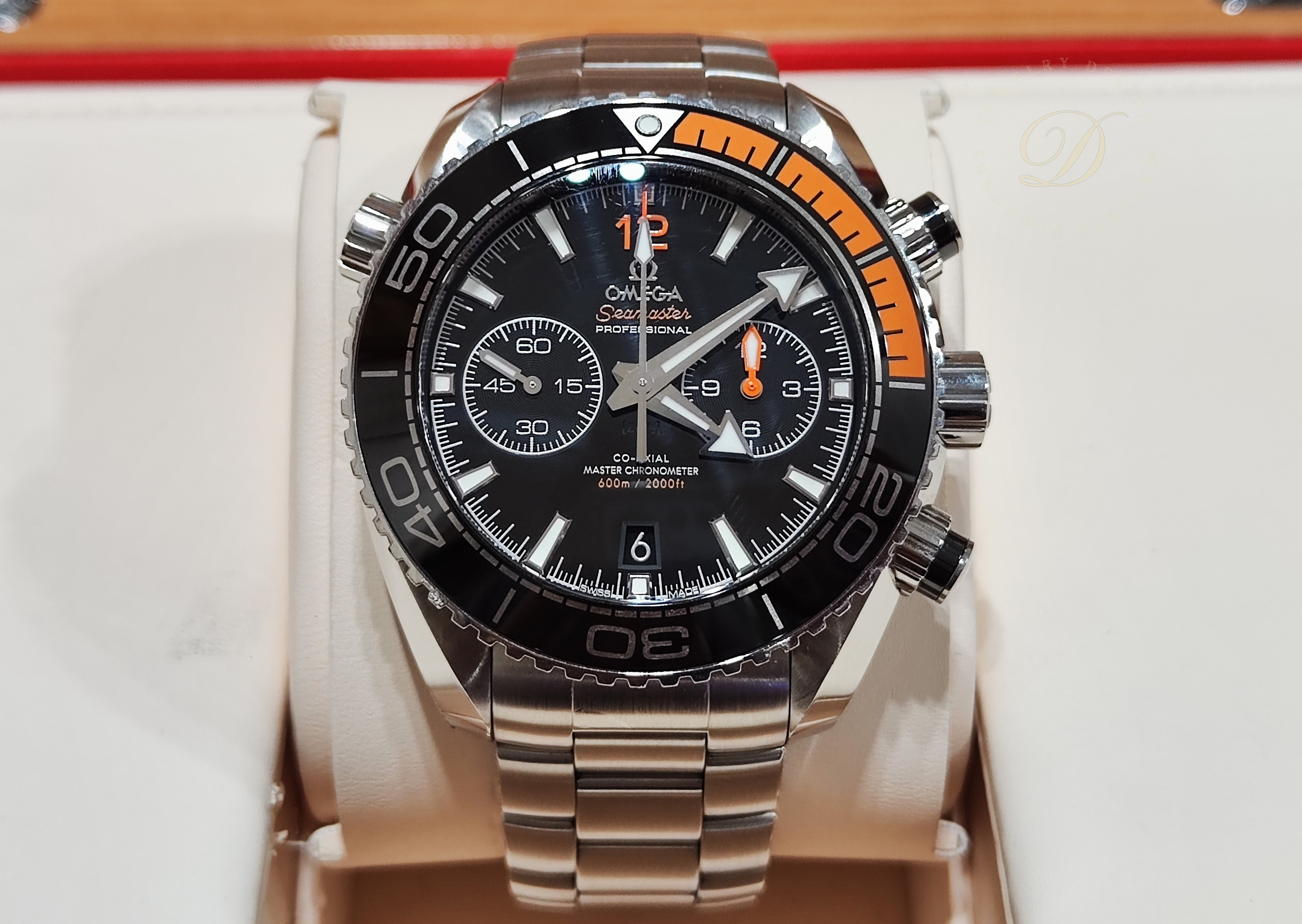 OMEGA 大海馬 Planet Ocean 600米 大錶徑45.5mm 自動上鍊 計時功能 橘海馬~原廠盒單