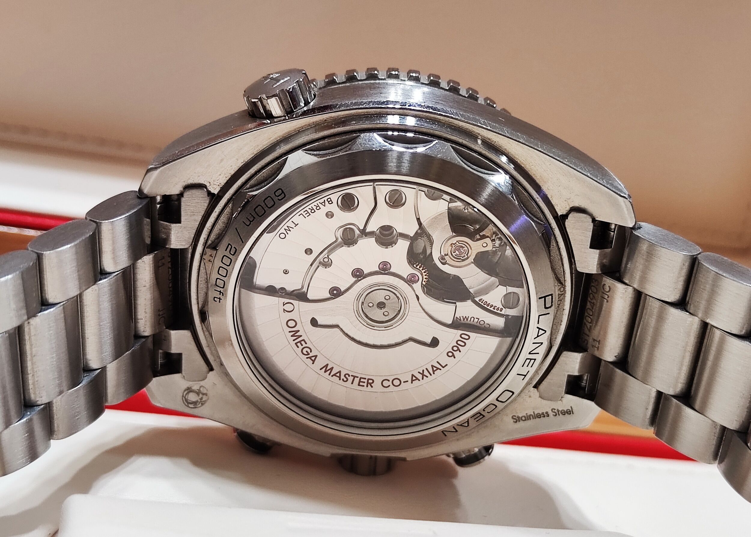 OMEGA 大海馬 Planet Ocean 600米 大錶徑45.5mm 自動上鍊 計時功能 橘海馬~原廠盒單 5