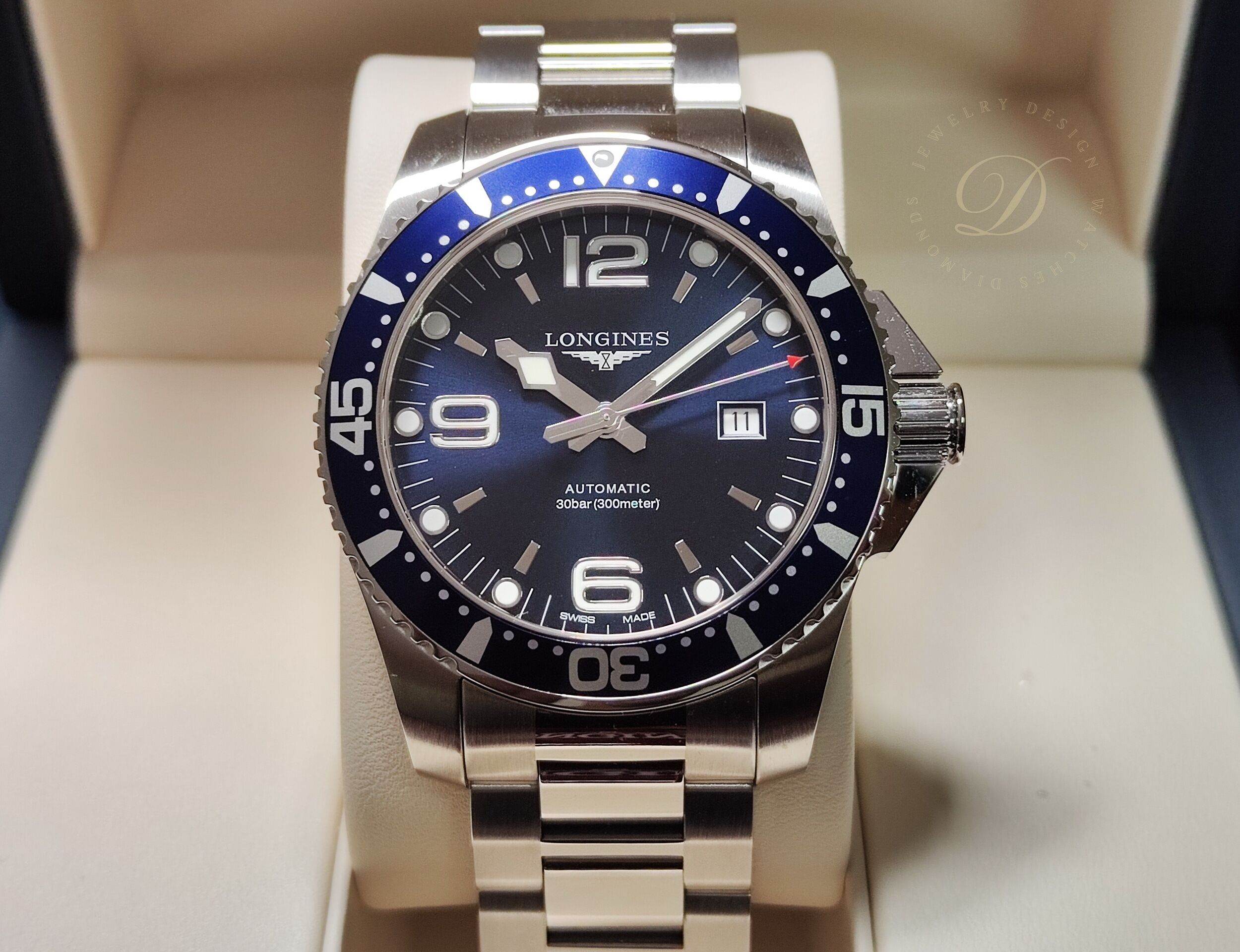 浪琴 近新品 深海征服者 大錶徑44mm 藍色鋁圈 藍色面盤 自動上鍊 浪鬼 水鬼~原廠盒單 2025AD