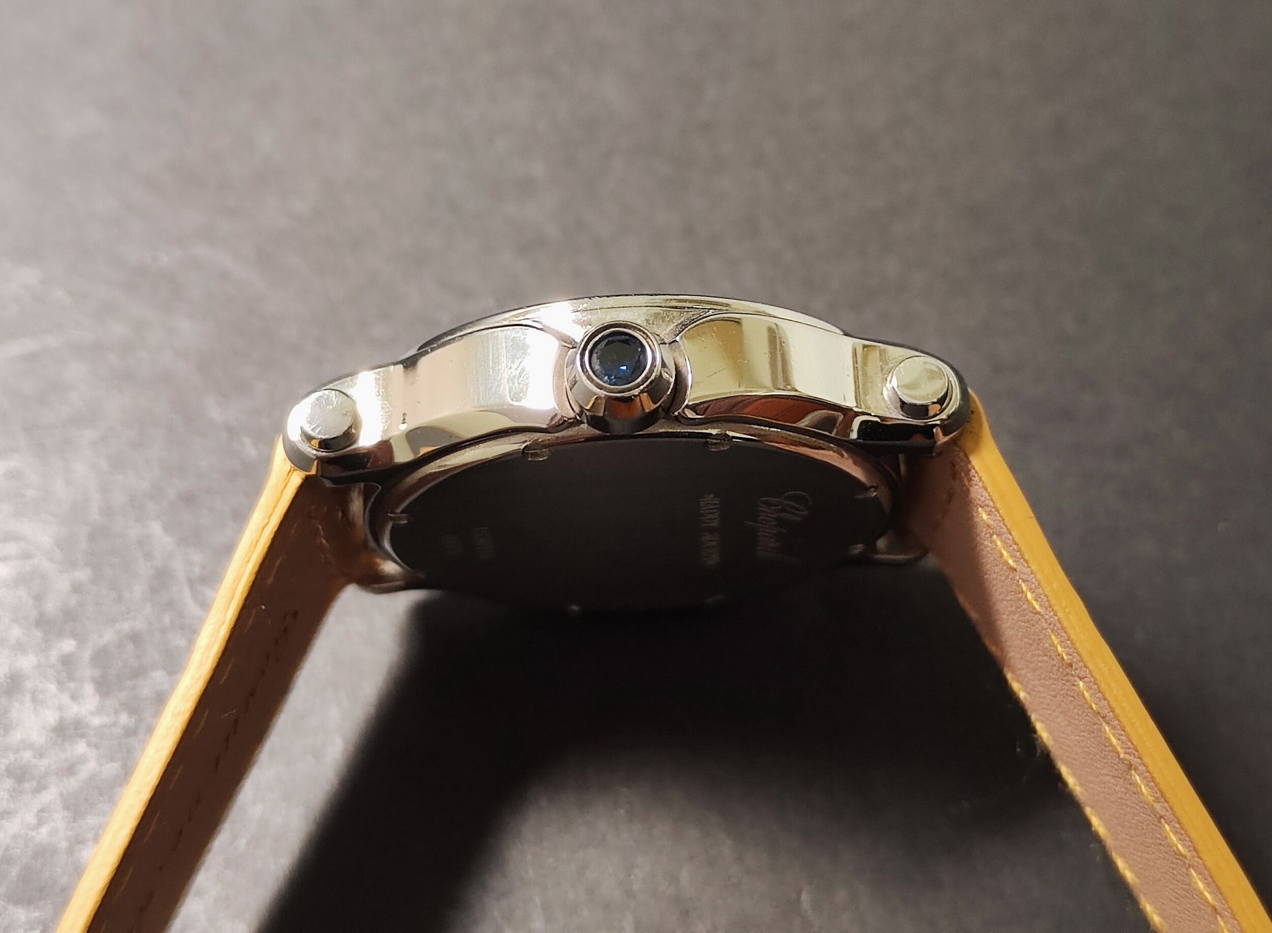 蕭邦 CHOPARD 快樂鑽 白色珍珠母貝面盤 錶徑36mm 石英機芯 原鑲7顆跑鑽~原廠盒單 國內AD 4