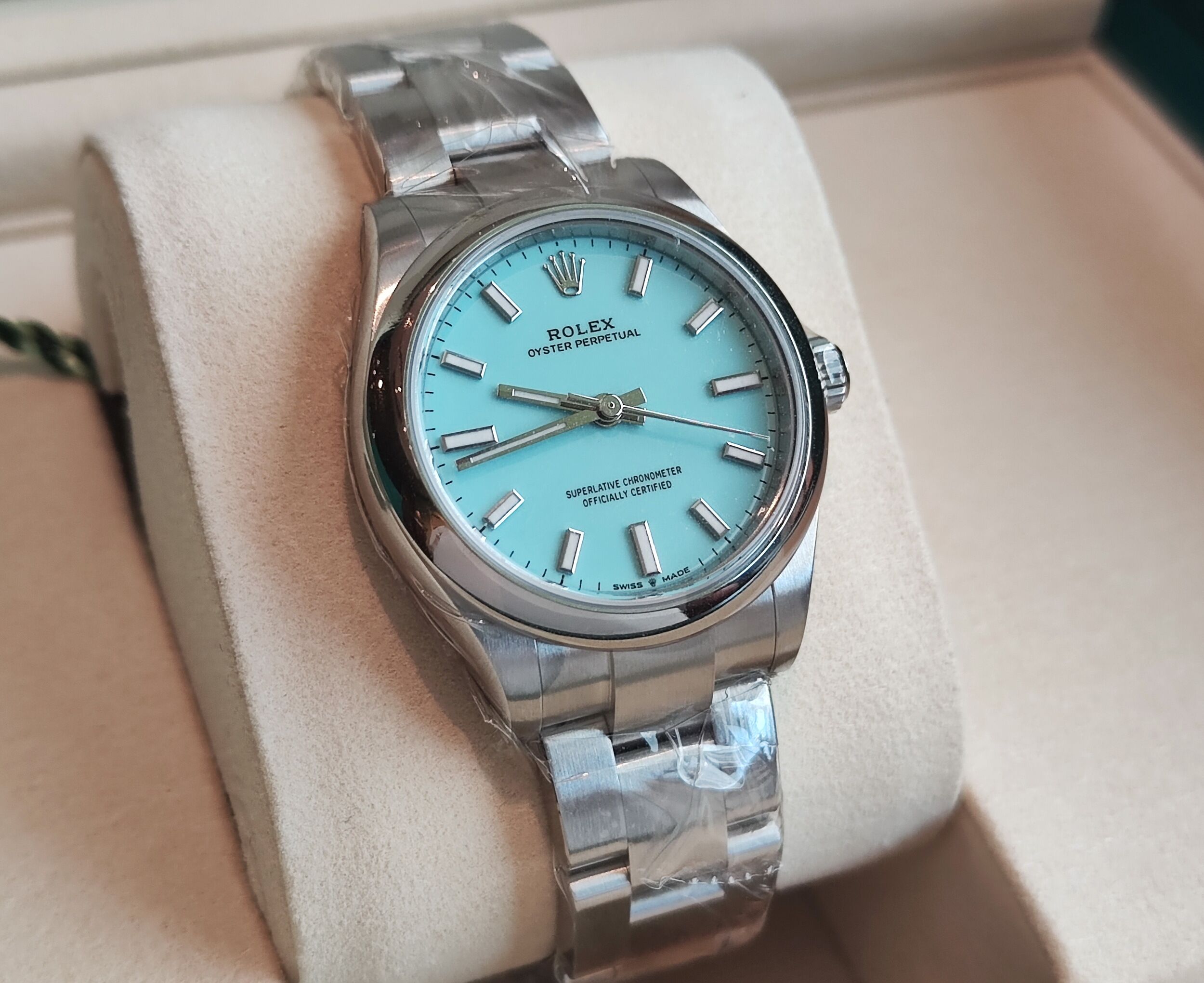 勞力士 全新 277200 蒂芬妮藍面 錶徑31mm 自動上鍊 OP~原廠盒單 2025 3