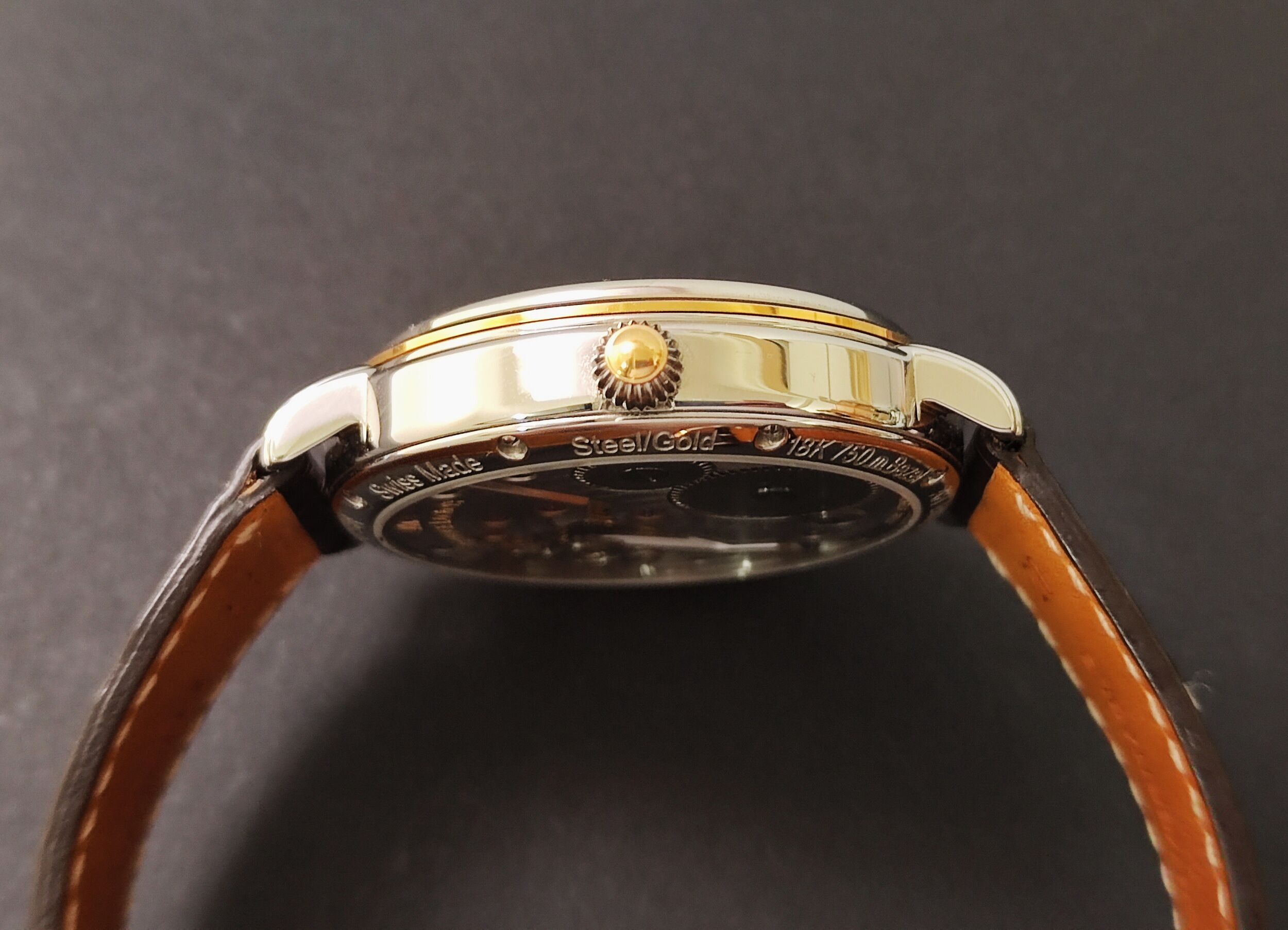 艾美 逆跳面盤 黃K金錶圈 大錶徑43mm 手動上鍊 動能顯示~原廠盒單 MAURICE LACROIX 4