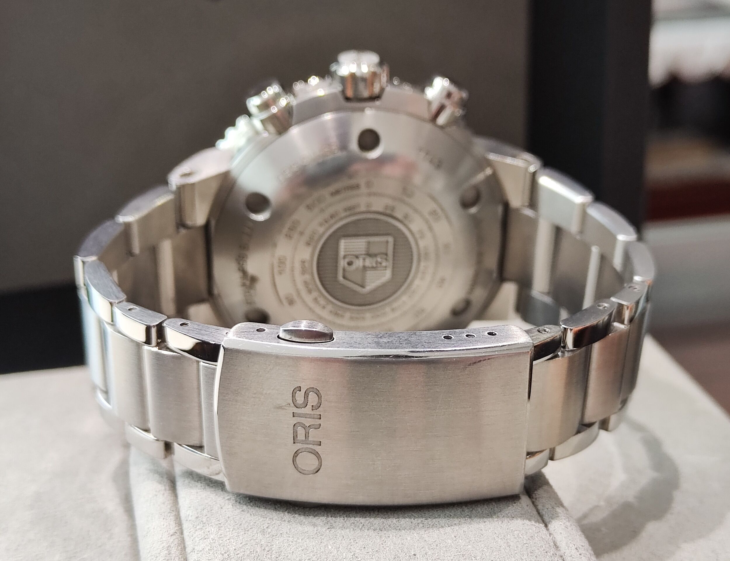 歐力士 ORIS 藍色面盤 大錶徑45.5mm 自動上鍊 計時功能 原廠鋼帶+原廠膠帶 深潛500米~原廠盒單 國內AD 7