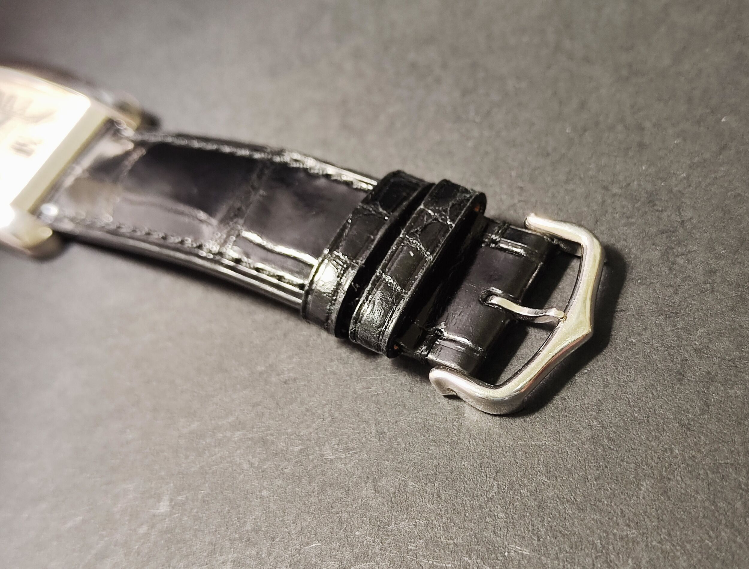 卡地亞 CARTIER 美國坦克 白K金 最大款 自動上鍊 羅馬數字~原廠盒單 Tank Américaine 7