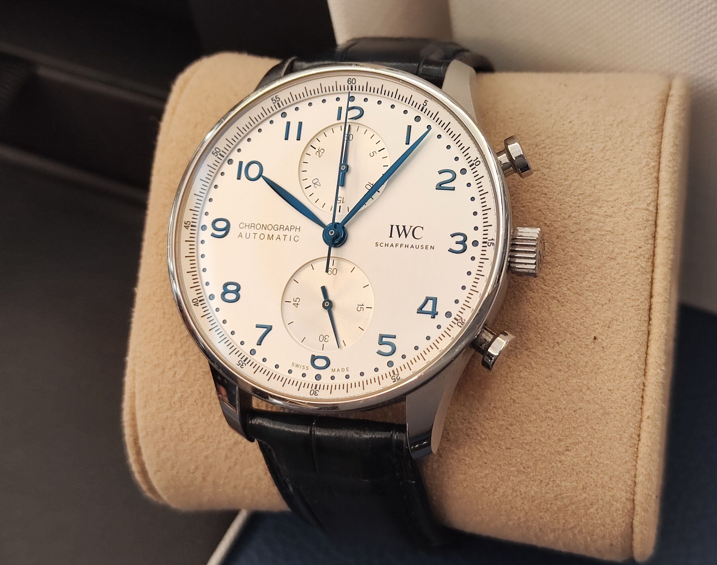 萬國 IWC 葡萄牙系列 白色面盤 大錶徑41mm 自動上鍊 計時功能 Portofino~原廠盒單 2025 2