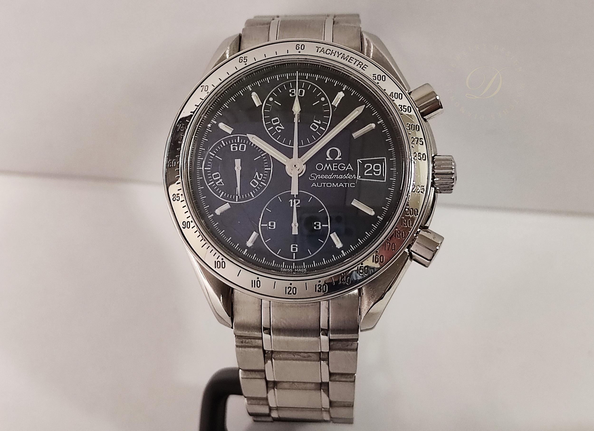 OMEGA 超霸 speedmaster 黑色面盤 錶徑39mm 自動上鍊 計時功能~原廠盒單 木村同款 2