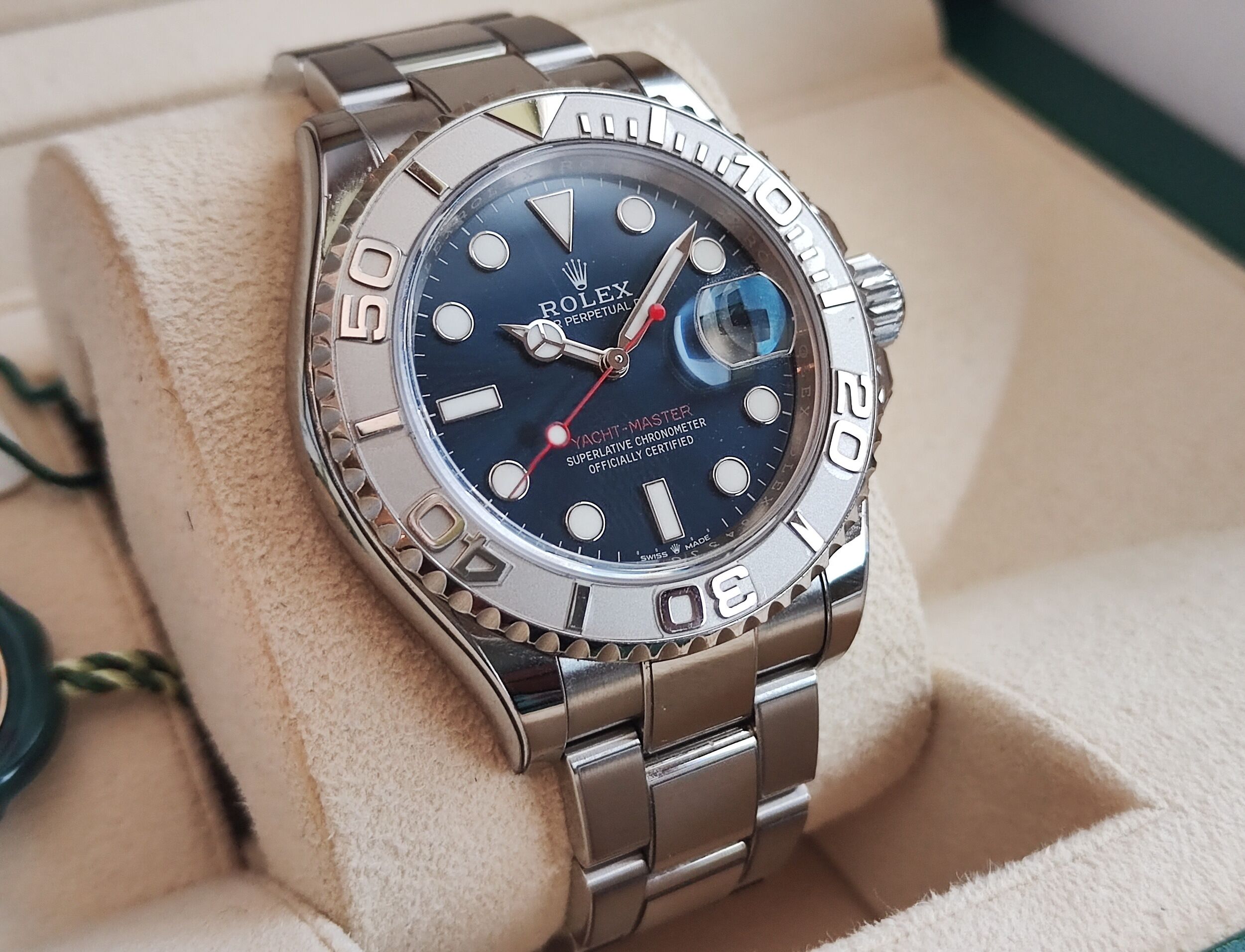 勞力士 126622 遊艇名仕 藍色面盤 錶徑40mm 紅色秒針 自動上鍊 Yacht-Master 鉑金錶圈~原廠盒單 2023保固內 3
