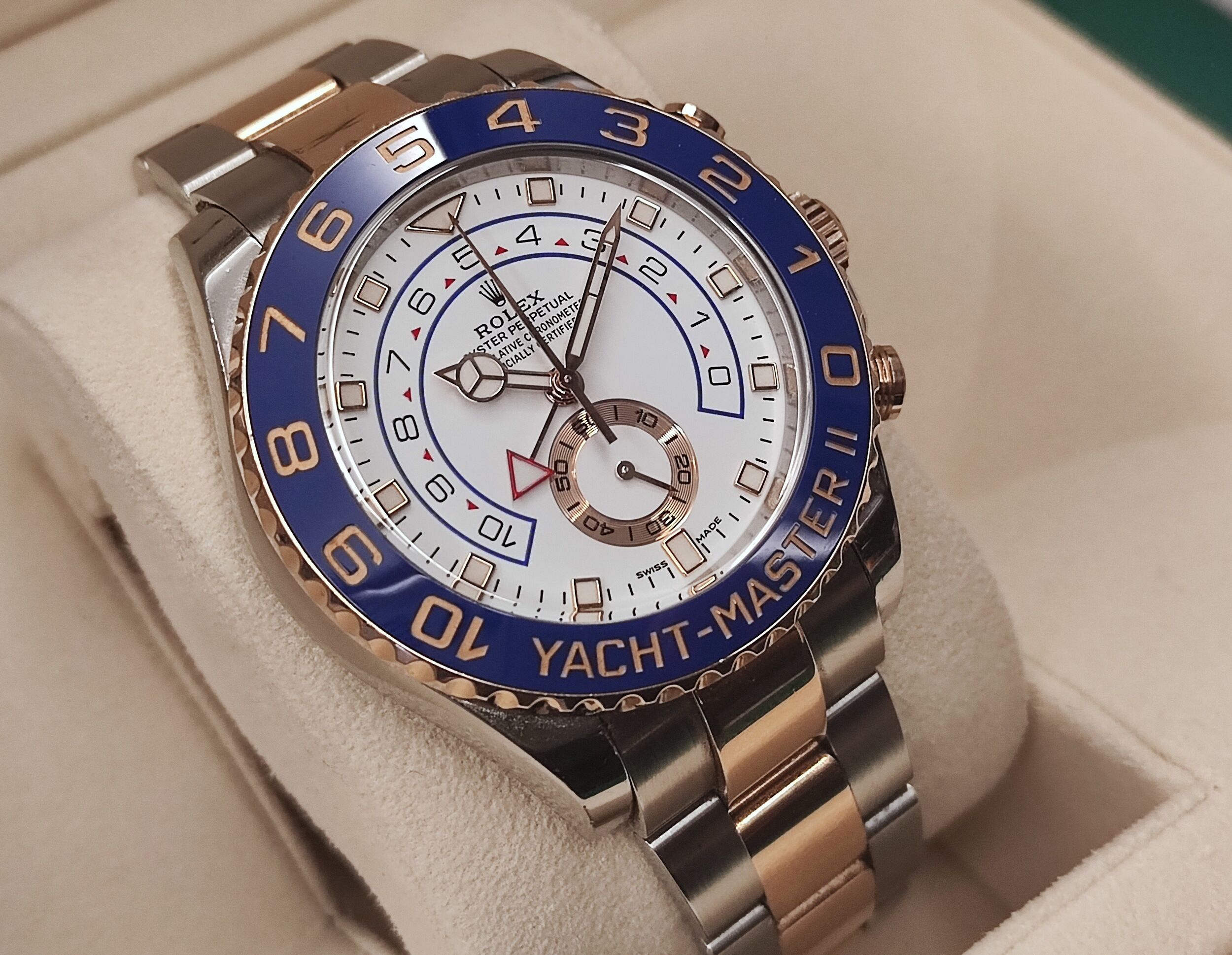 勞力士 116681 半金 玫瑰金 遊艇名仕 Yacht-master 大錶徑44mm 新款賓士針 帆船盃 倒數計時 自動上鍊~原廠盒單 2018 3