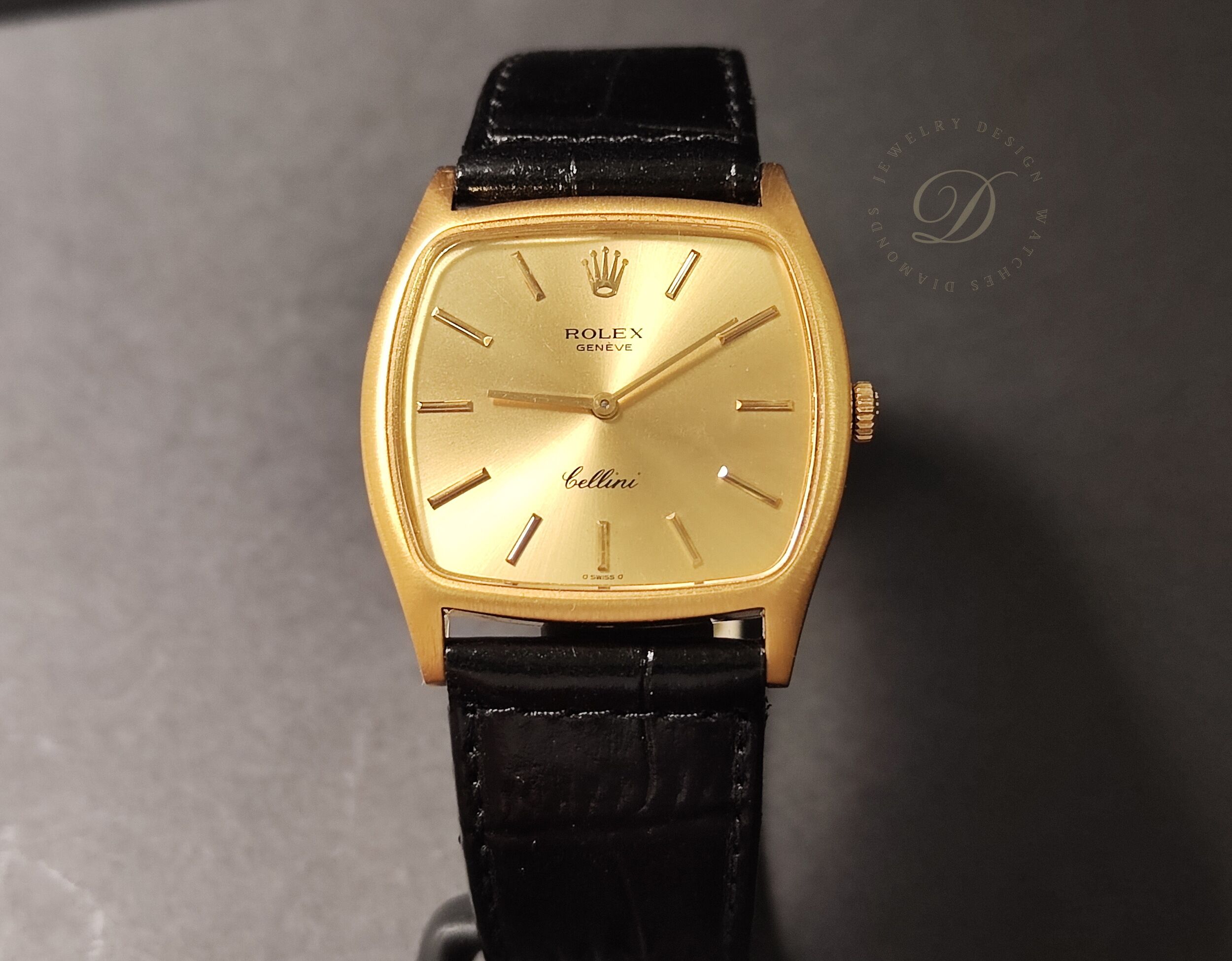 勞力士 Cellini 3805 徹里尼 黃K金 錶徑31.5mm 桶型錶殼 手動上鍊 老勞 古董錶