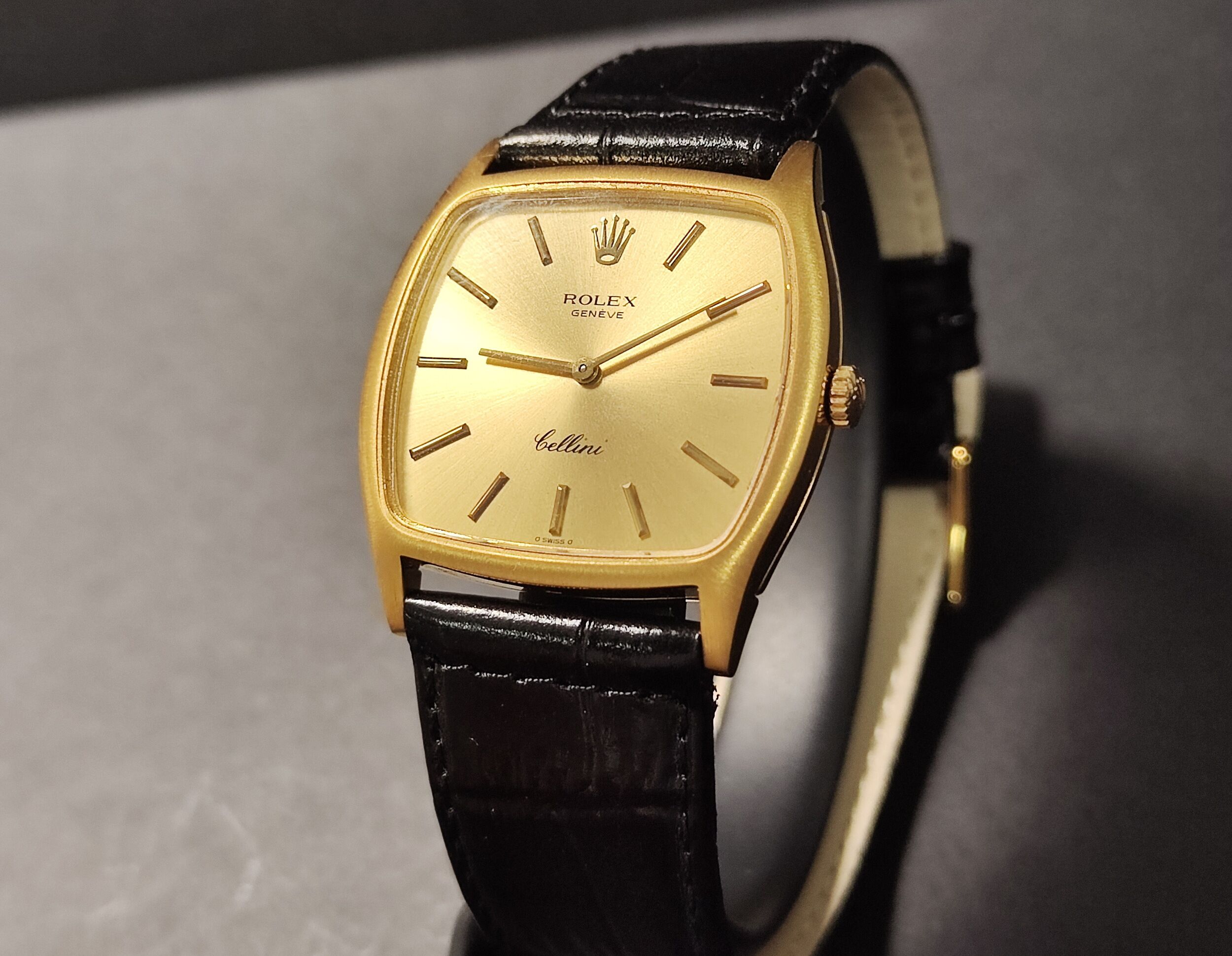 勞力士 Cellini 3805 徹里尼 黃K金 錶徑31.5mm 桶型錶殼 手動上鍊 老勞 古董錶 2