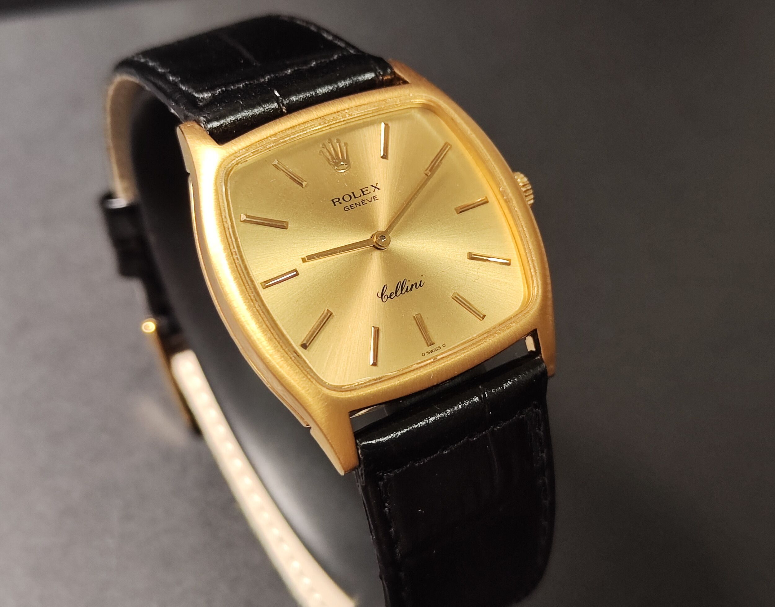 勞力士 Cellini 3805 徹里尼 黃K金 錶徑31.5mm 桶型錶殼 手動上鍊 老勞 古董錶 3