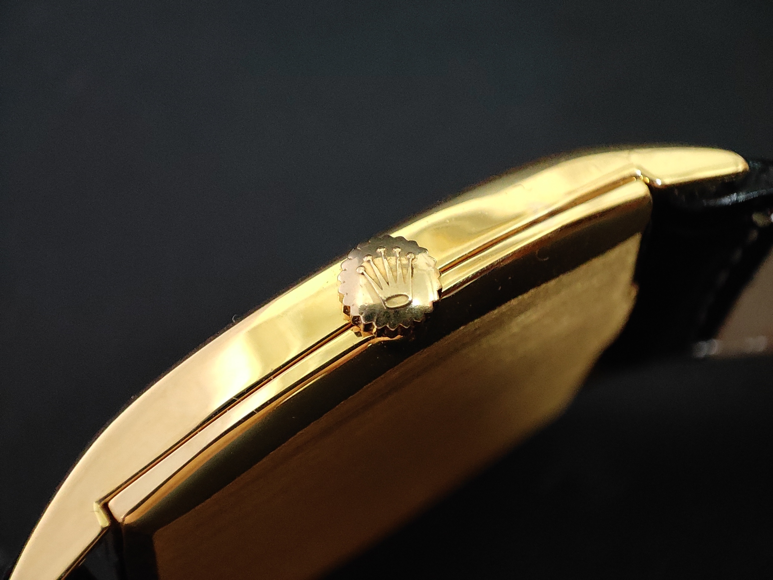 勞力士 Cellini 3805 徹里尼 黃K金 錶徑31.5mm 桶型錶殼 手動上鍊 老勞 古董錶 4