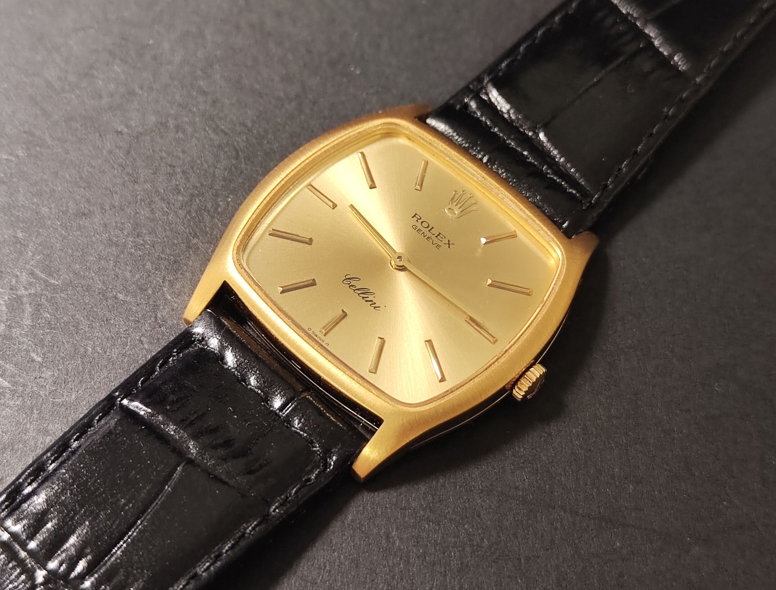 勞力士 Cellini 3805 徹里尼 黃K金 錶徑31.5mm 桶型錶殼 手動上鍊 老勞 古董錶 8