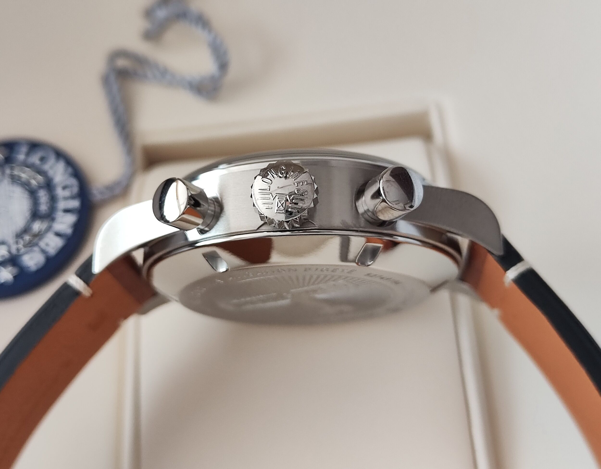 浪琴 全新 BigEye 復刻大眼 藍色漸層面盤 大錶徑41mm 自動上鍊 計時功能~原廠盒單 2026AD 4