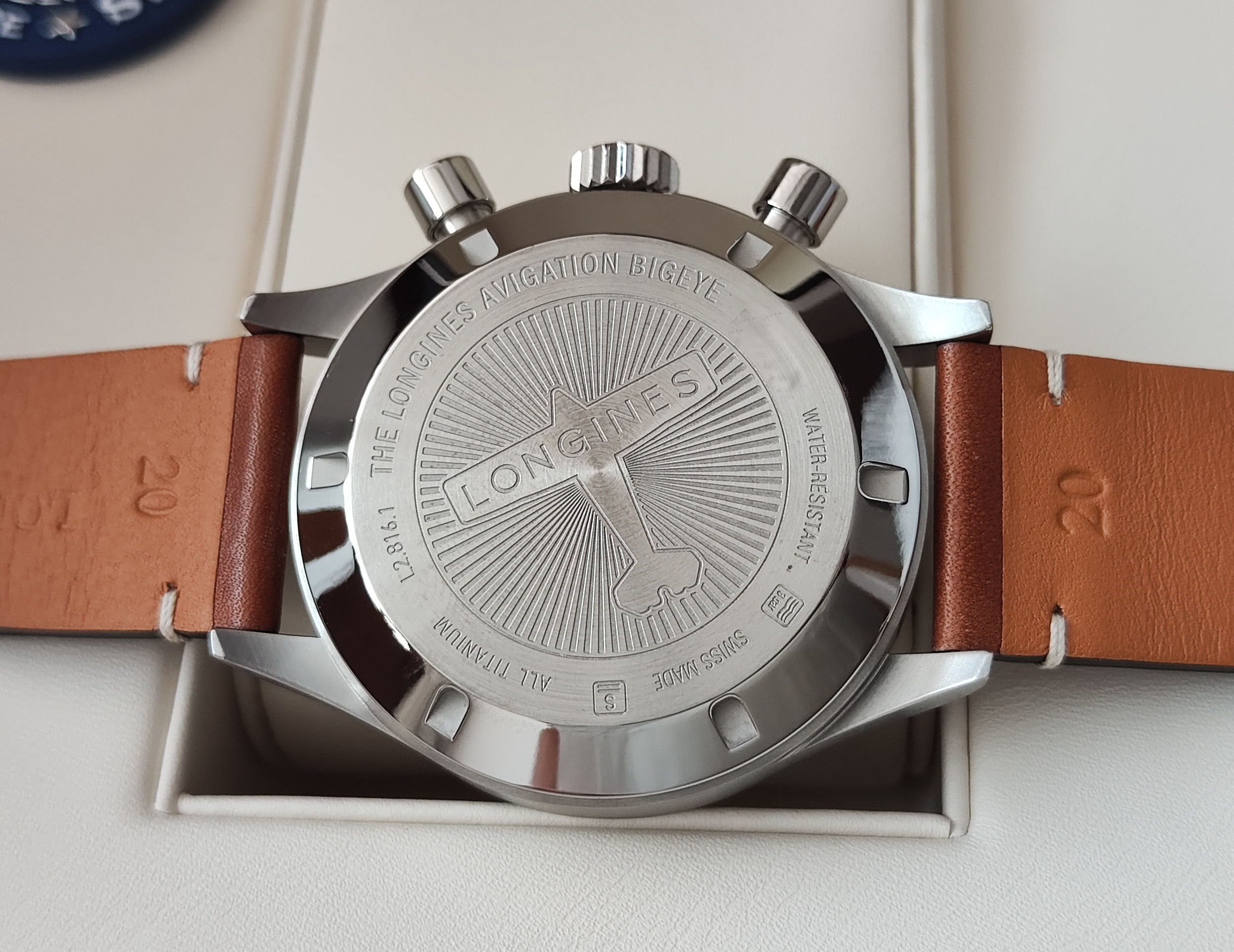 浪琴 全新 BigEye 復刻大眼 藍色漸層面盤 大錶徑41mm 自動上鍊 計時功能~原廠盒單 2026AD 5