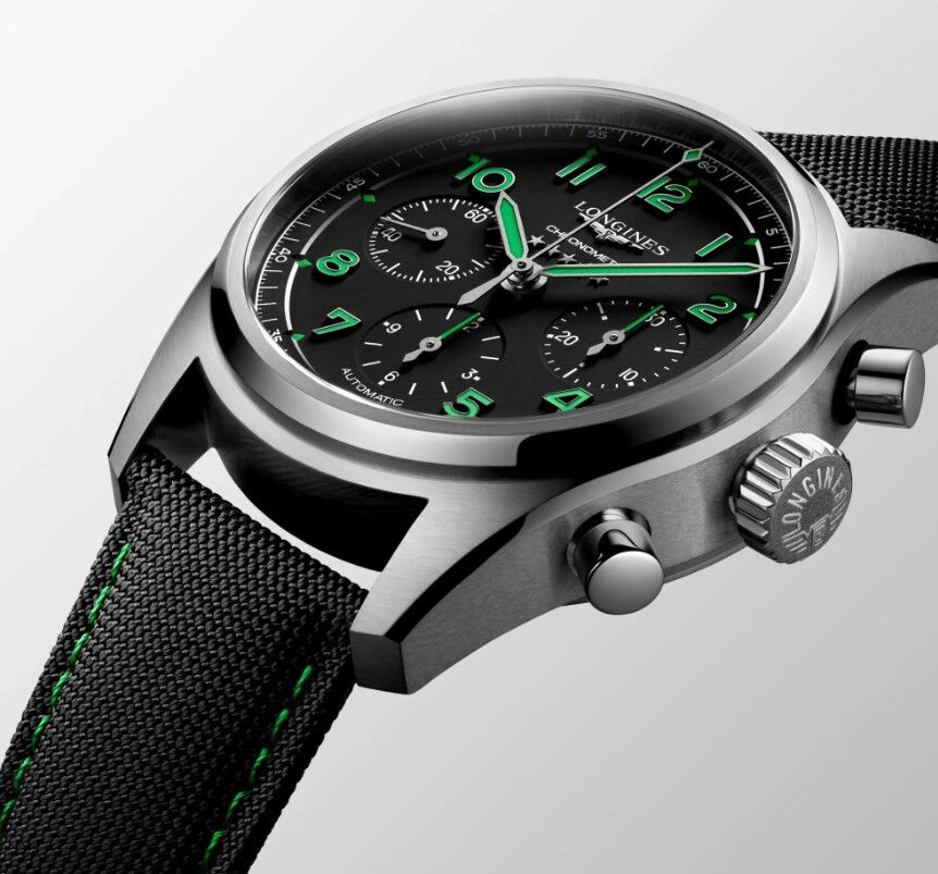 浪琴 全新 Spirit 先行者 五級鈦金屬 特別版 大錶徑42mm 自動上鍊 綠色刻度 計時功能~原廠盒單 2026AD 8