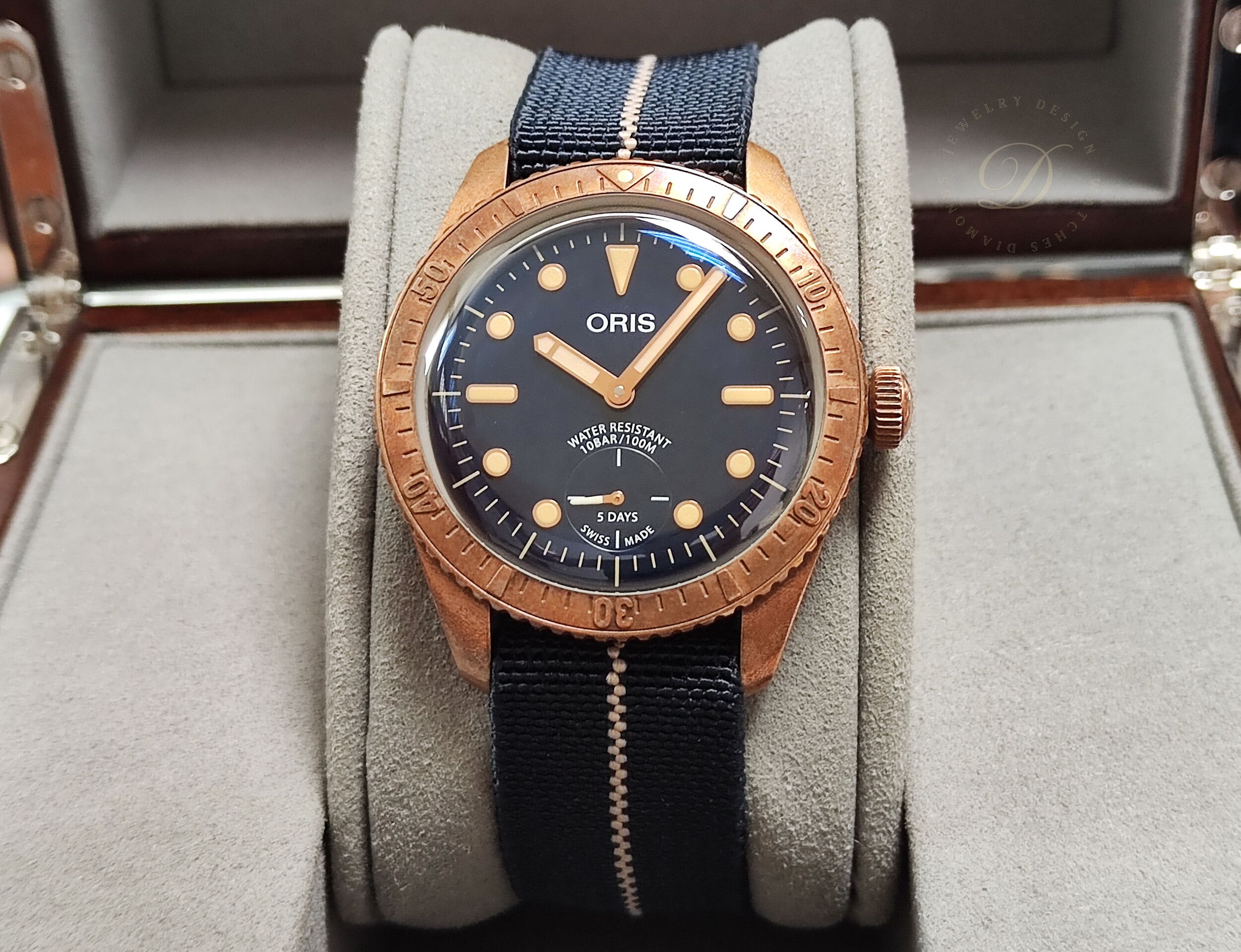 豪利時 ORIS 怒海潛將 限量青銅錶 藍色面盤 自動上鍊 Cal. 401五日鍊~原廠盒單 原廠保固內