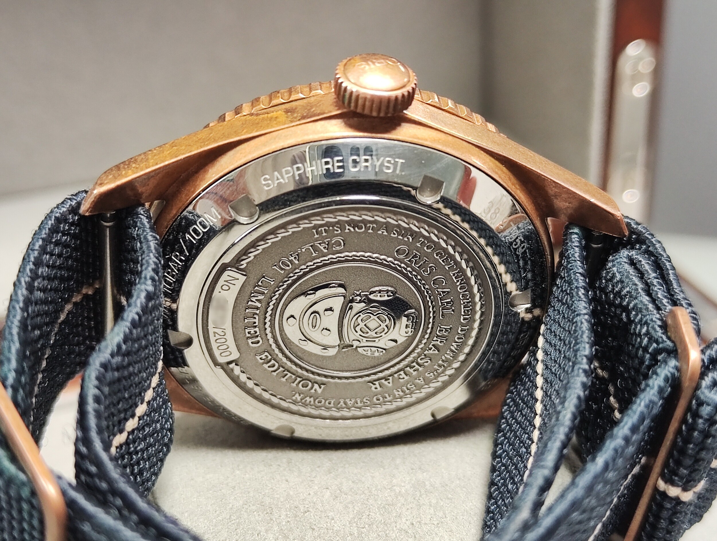 豪利時 ORIS 怒海潛將 限量青銅錶 藍色面盤 自動上鍊 Cal. 401五日鍊~原廠盒單 原廠保固內 5