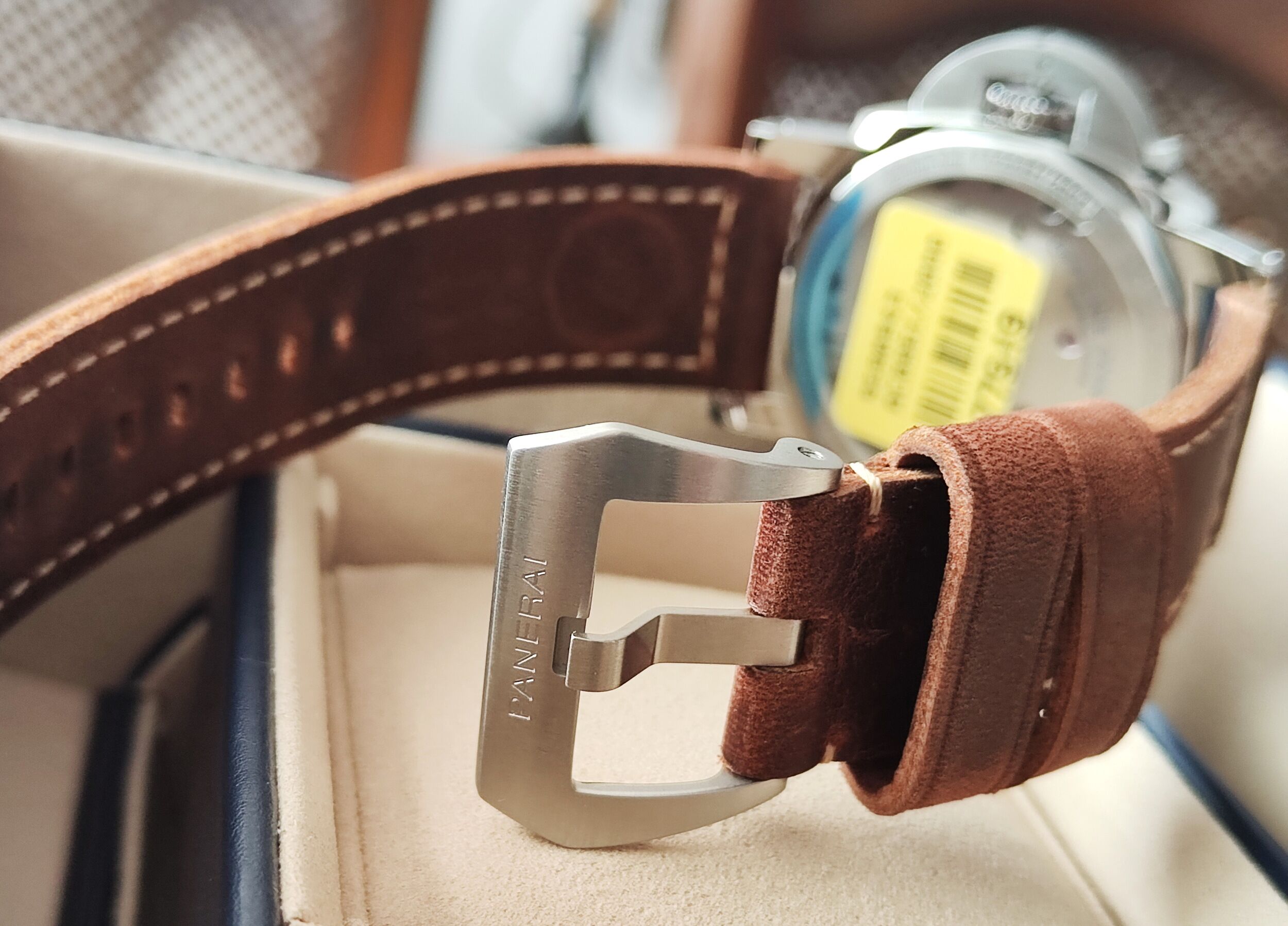 沛納海 全新 PAM1731 大錶徑44mm 金色指針 菸草面 金魚缸風防 手動上鍊~原廠盒單 2026AD 7
