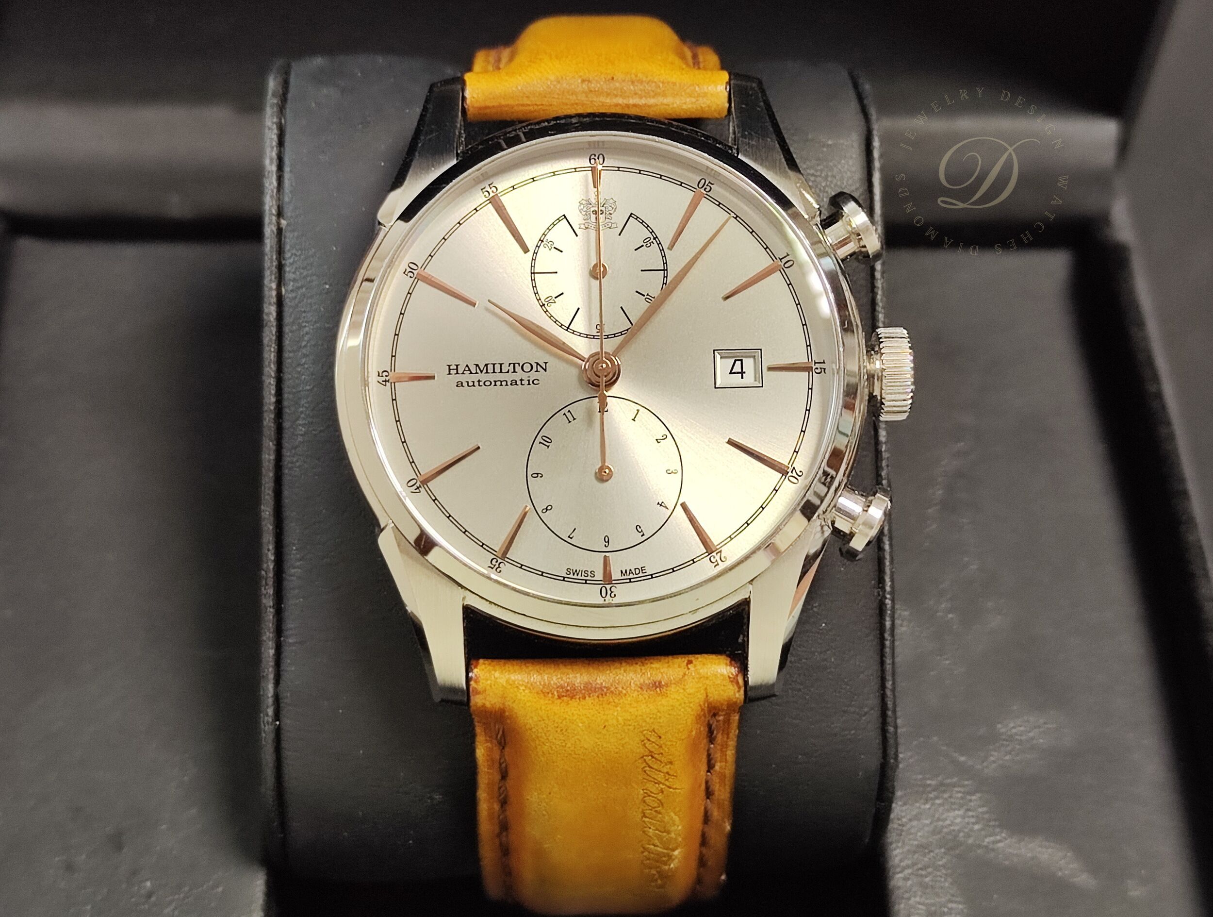 漢米爾頓 美國經典系列 大錶徑42mm 自動上鍊 金色指針 計時功能 Spirit of Liberty~原廠錶盒