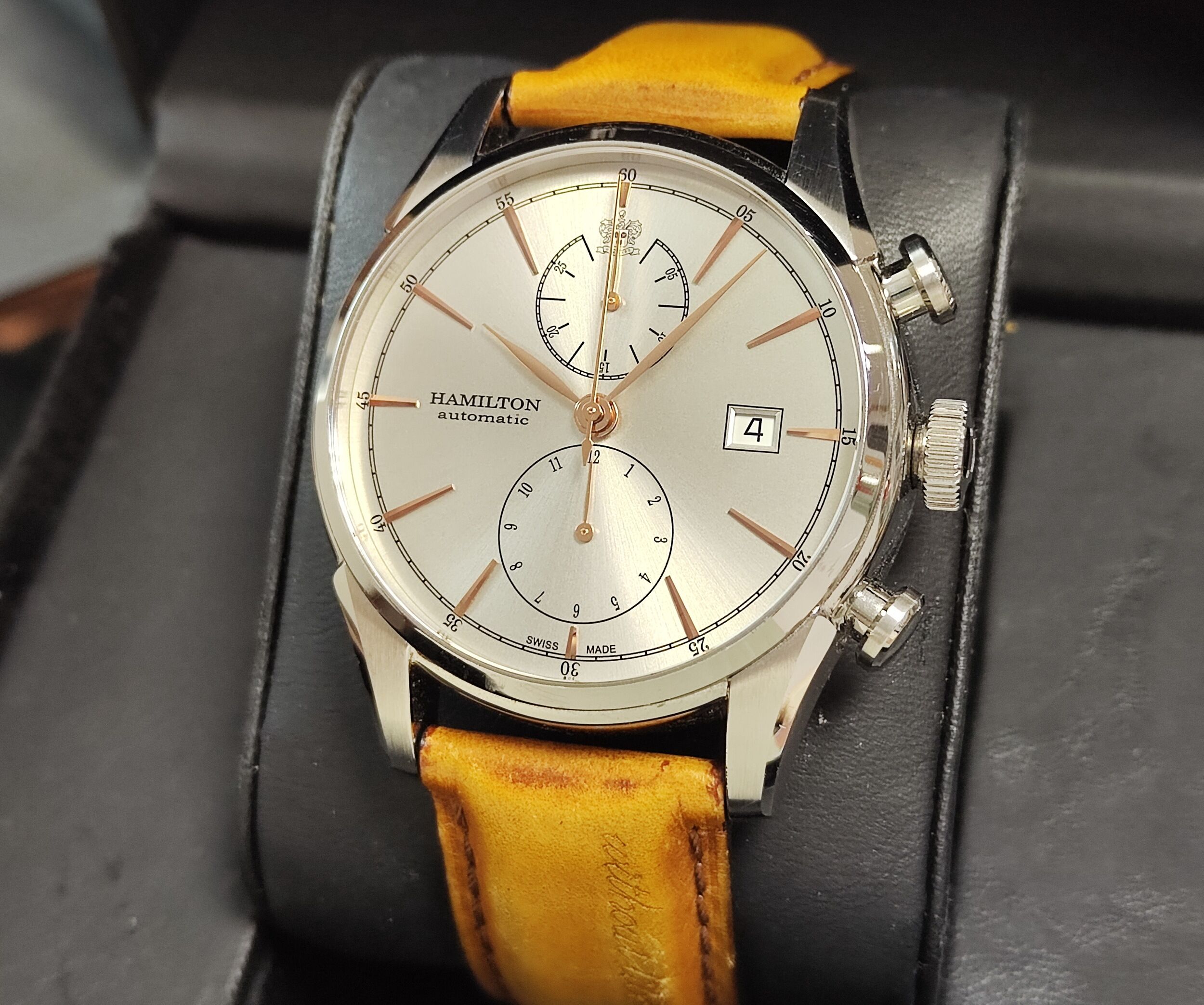 漢米爾頓 美國經典系列 大錶徑42mm 自動上鍊 金色指針 計時功能 Spirit of Liberty~原廠錶盒 2