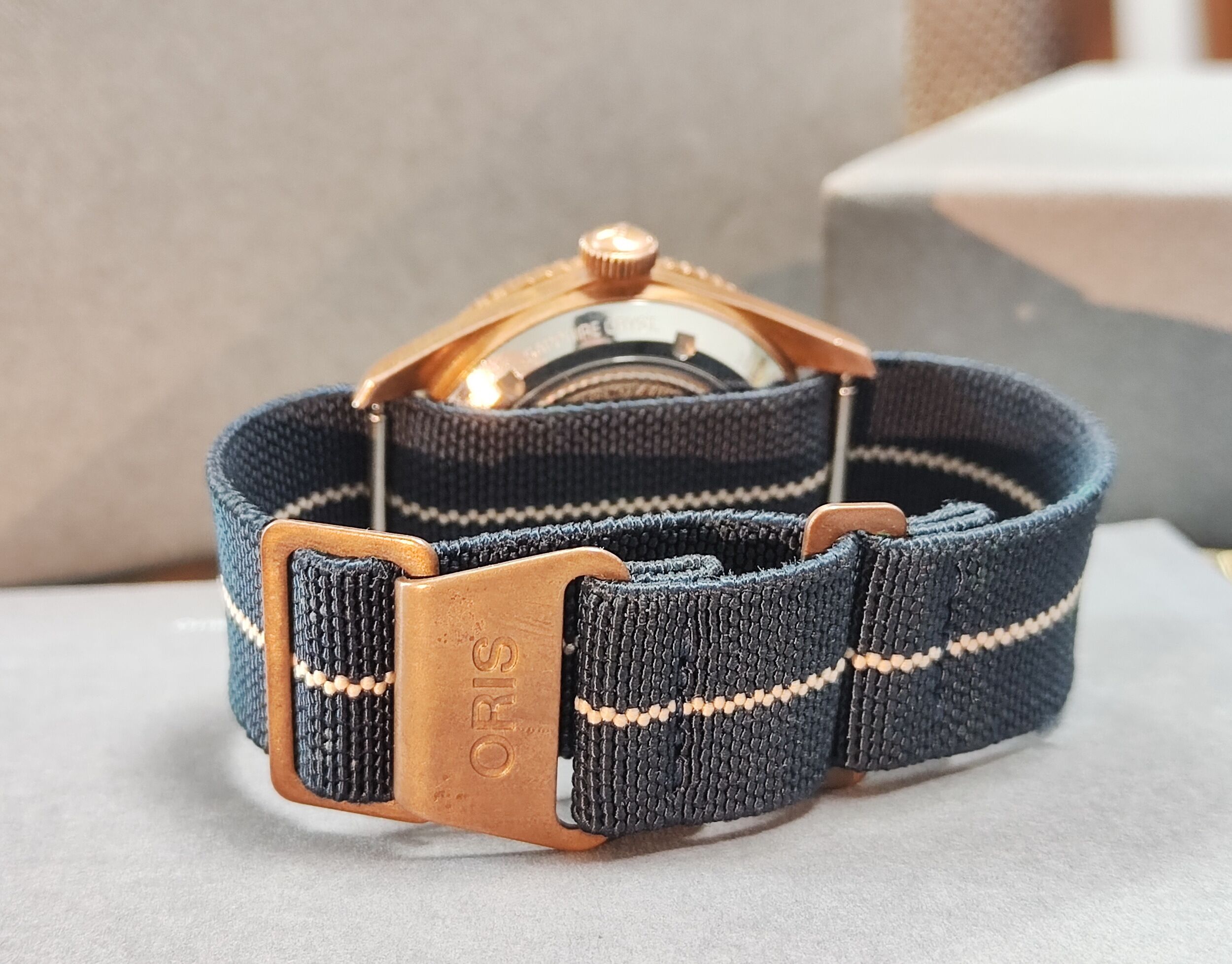 豪利時 ORIS 怒海潛將 限量青銅錶 藍色面盤 自動上鍊 Cal. 401五日鍊~原廠盒單 原廠保固內 8