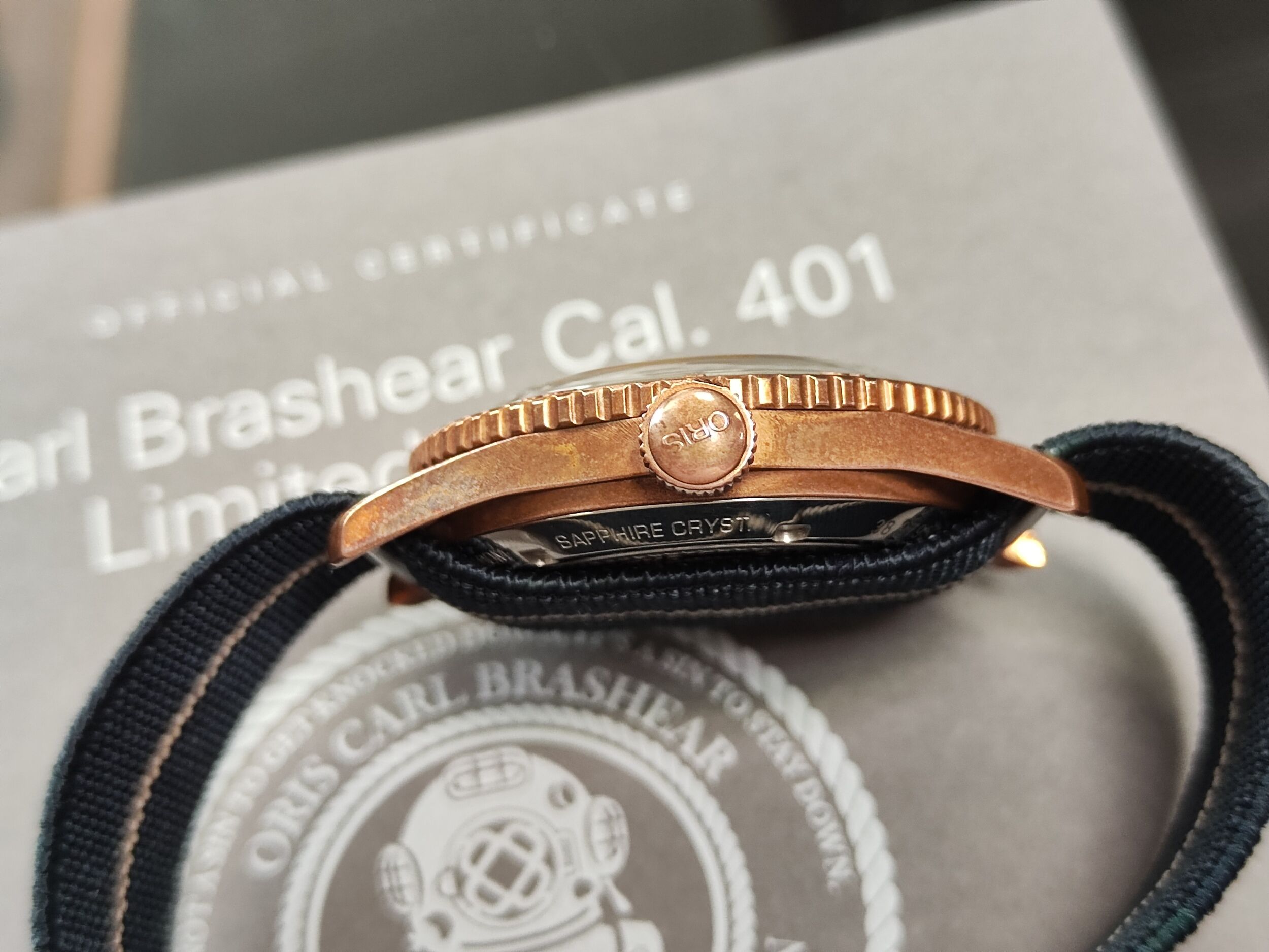 豪利時 ORIS 怒海潛將 限量青銅錶 藍色面盤 自動上鍊 Cal. 401五日鍊~原廠盒單 原廠保固內 4