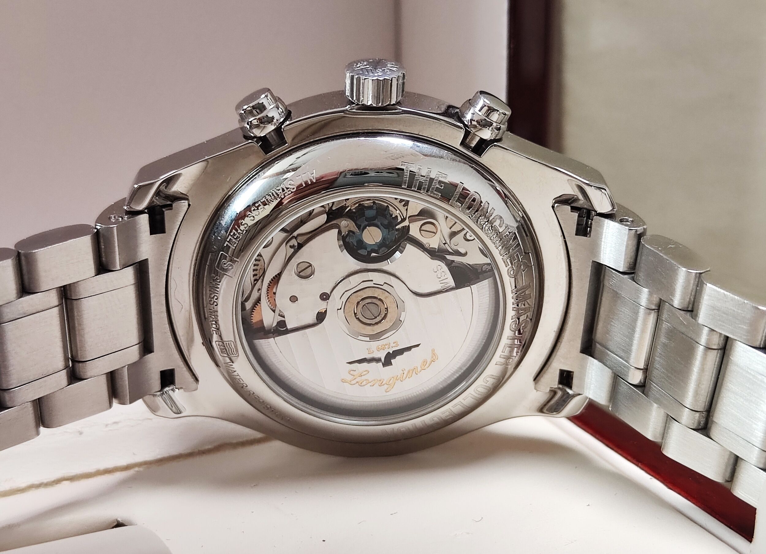 浪琴 巨擘系列 月相 全日曆 大錶徑42mm 藍色面盤 自動上鍊 計時~原廠盒單 國內AD 4