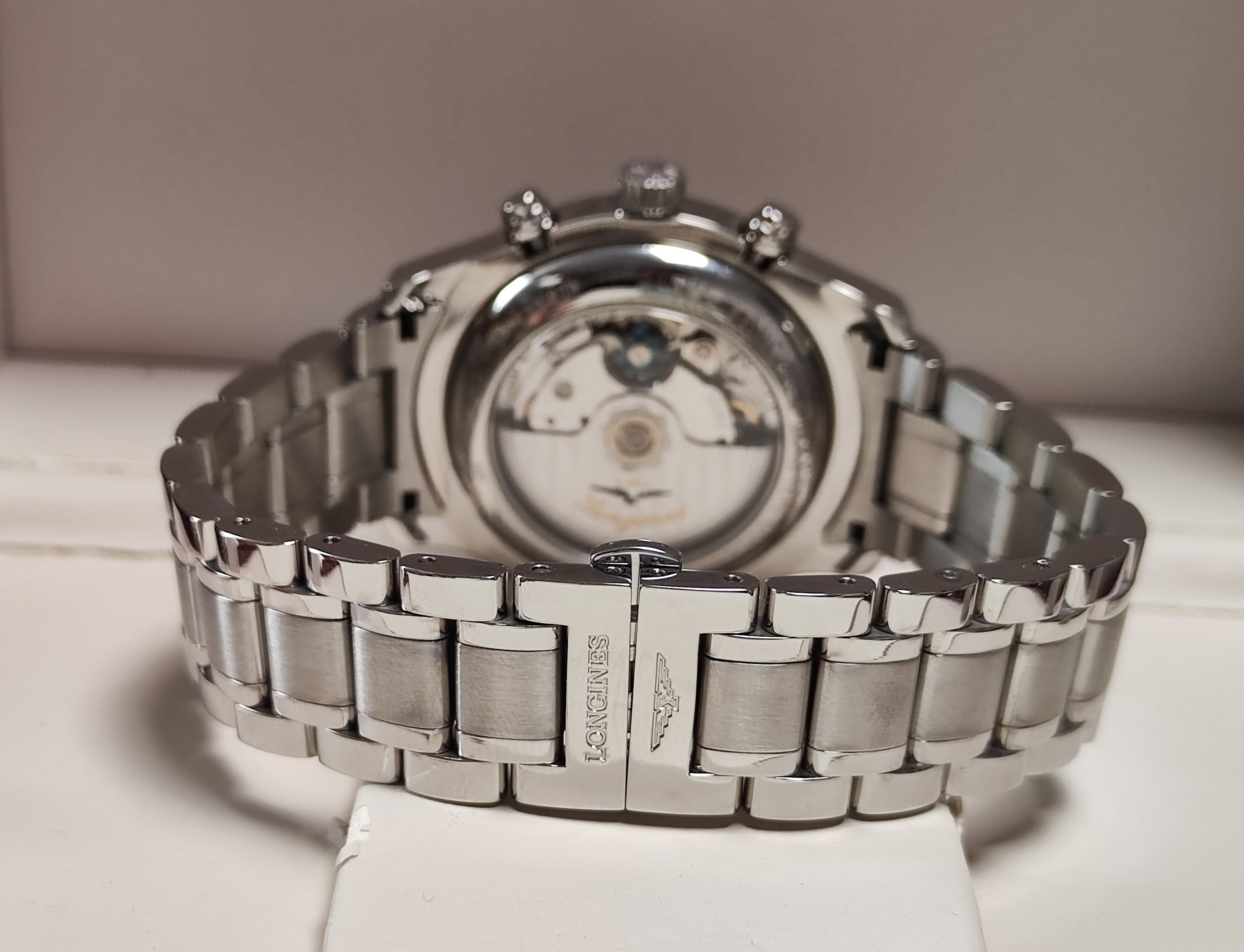 浪琴 巨擘系列 月相 全日曆 大錶徑42mm 藍色面盤 自動上鍊 計時~原廠盒單 國內AD 6