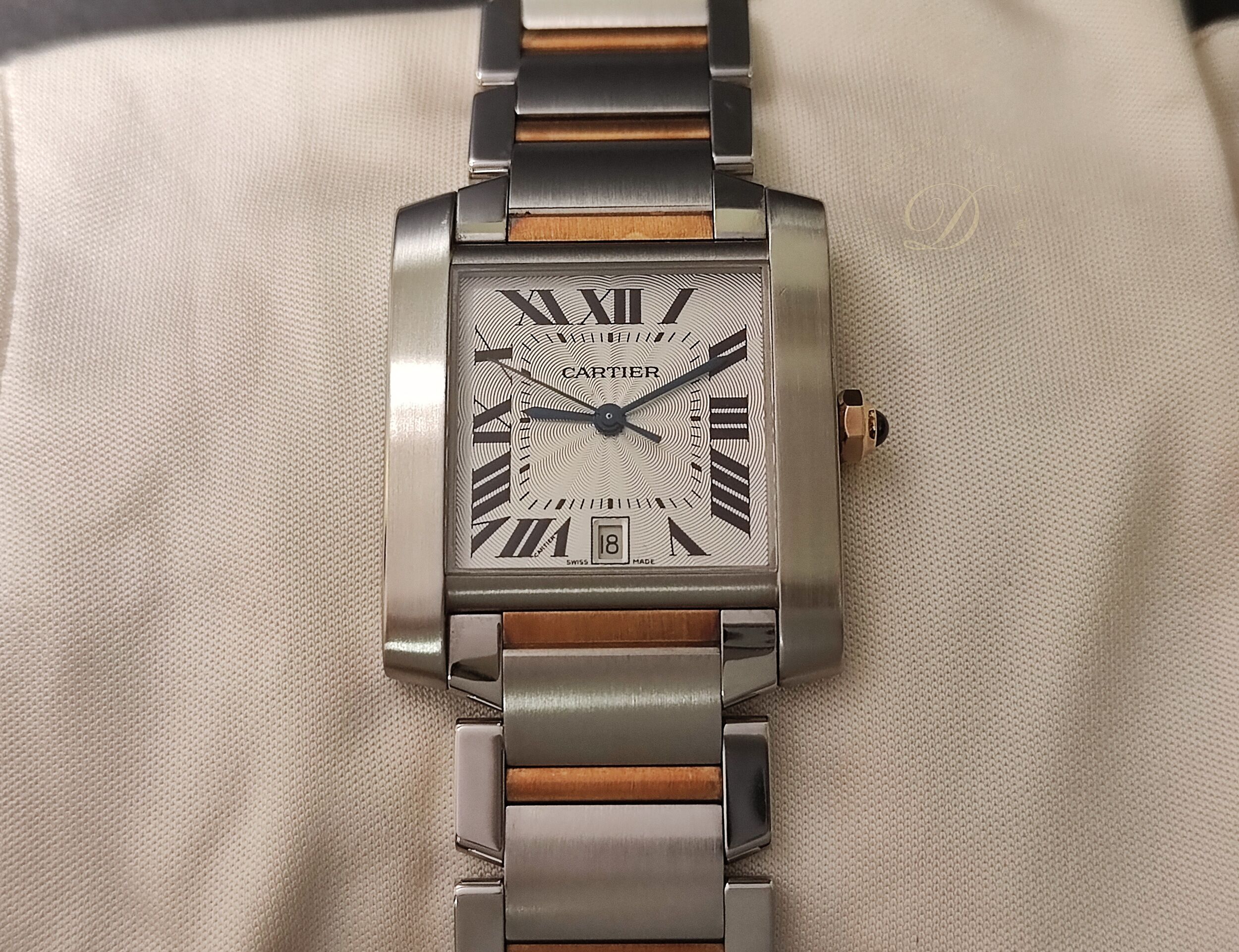 卡地亞 CARTIER 法國坦克 半金款 自動上鍊 羅馬數字 Tank Française 經典坦克