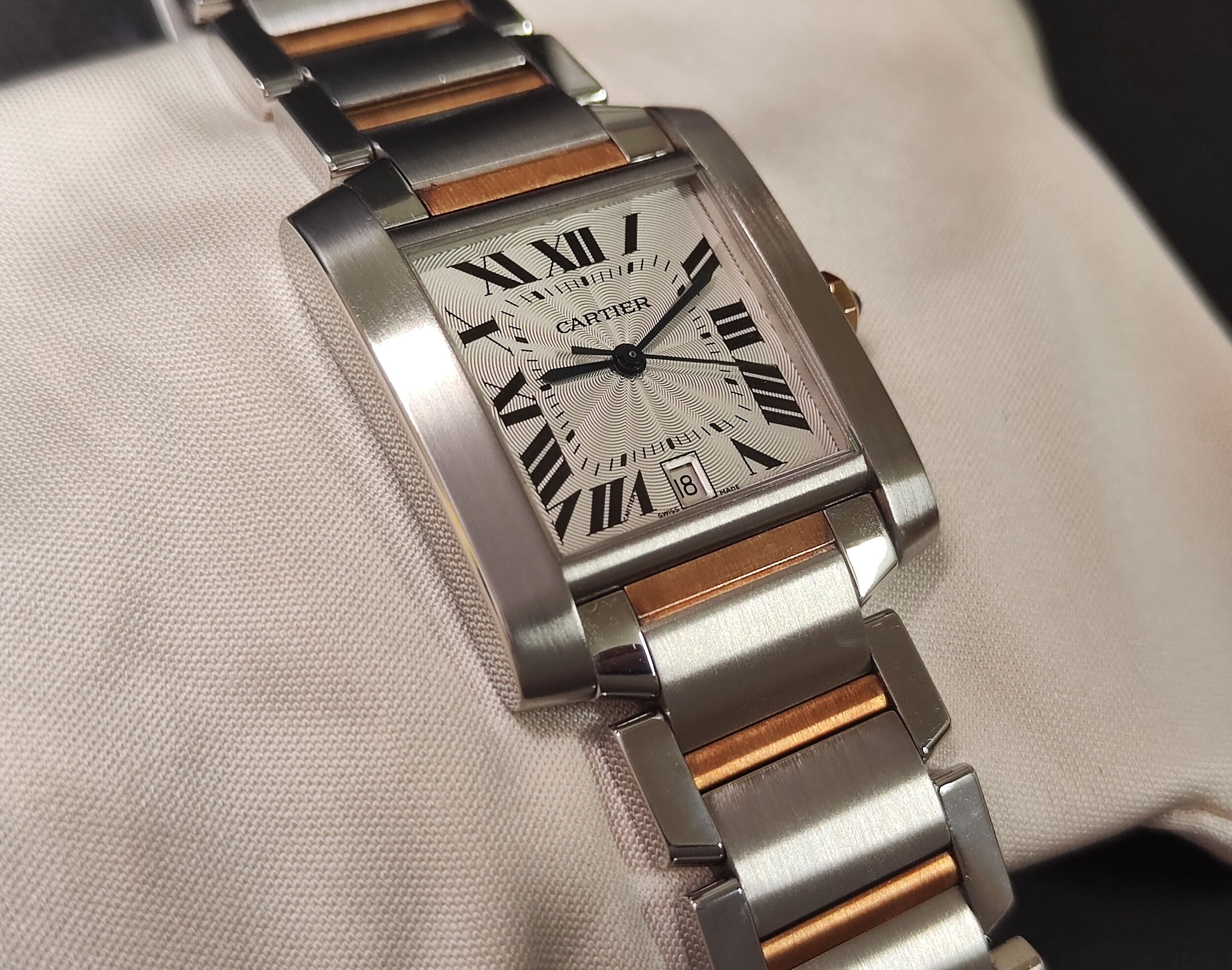 卡地亞 CARTIER 法國坦克 半金款 自動上鍊 羅馬數字 Tank Française 經典坦克 3