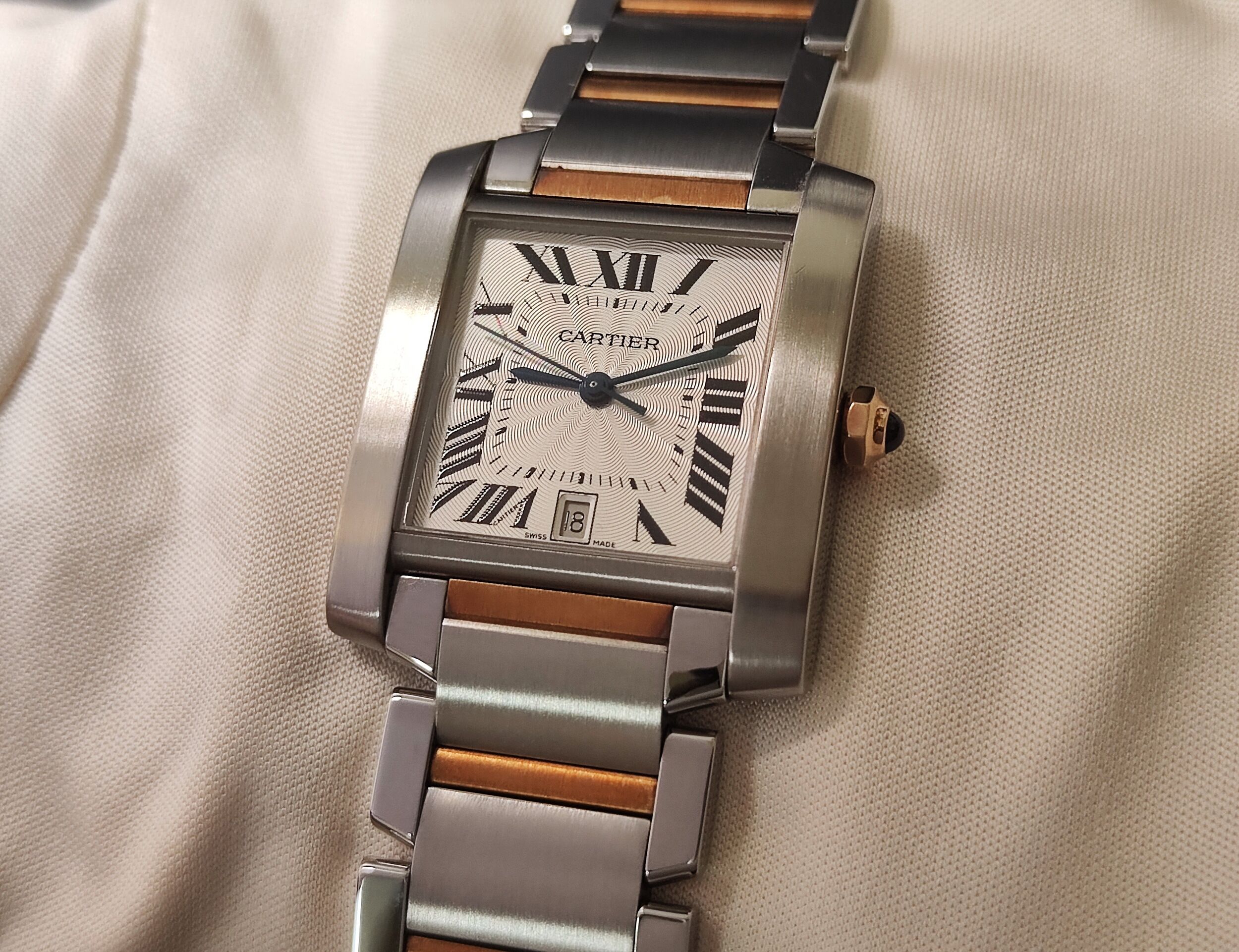 卡地亞 CARTIER 法國坦克 半金款 自動上鍊 羅馬數字 Tank Française 經典坦克 2