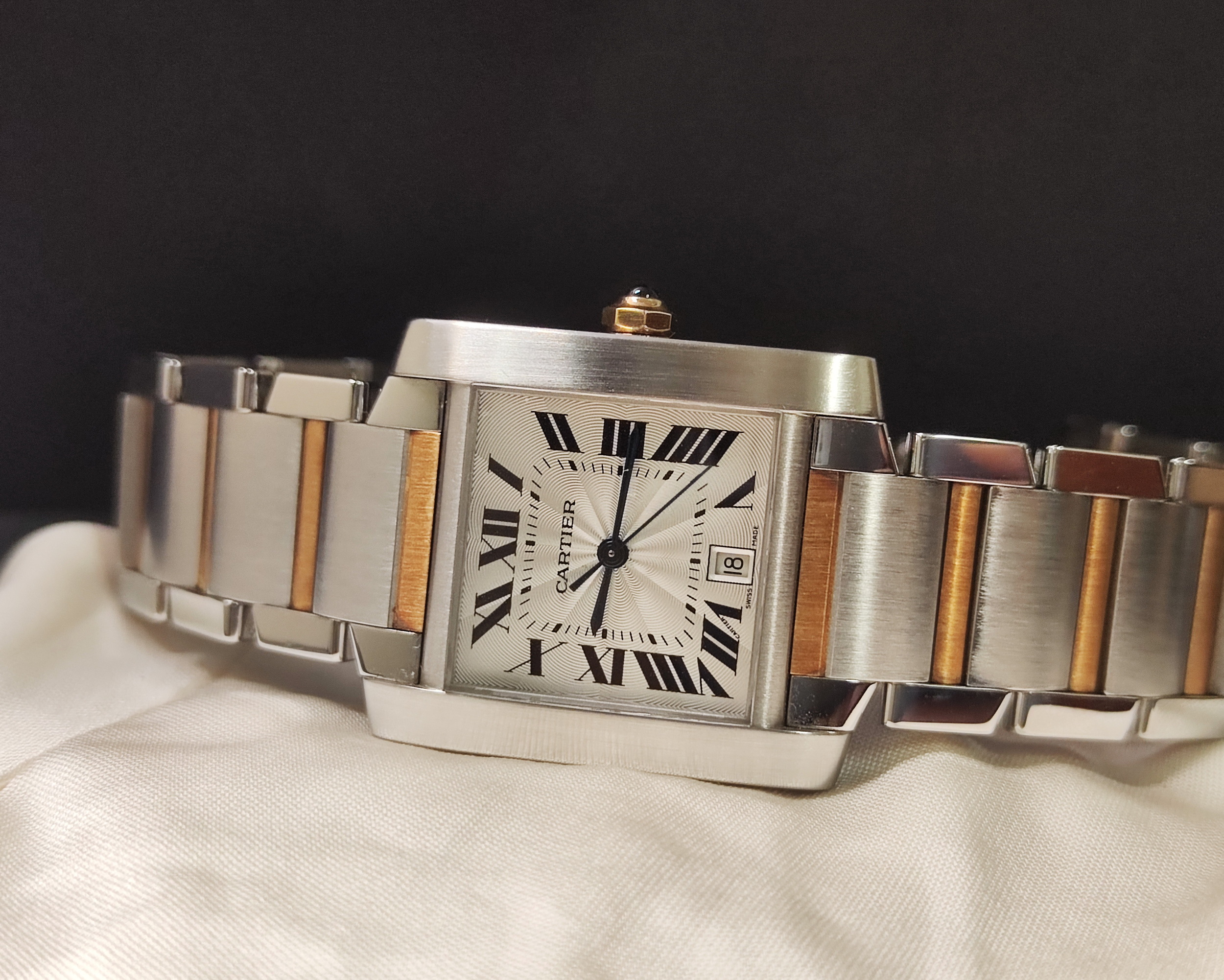 卡地亞 CARTIER 法國坦克 半金款 自動上鍊 羅馬數字 Tank Française 經典坦克 6