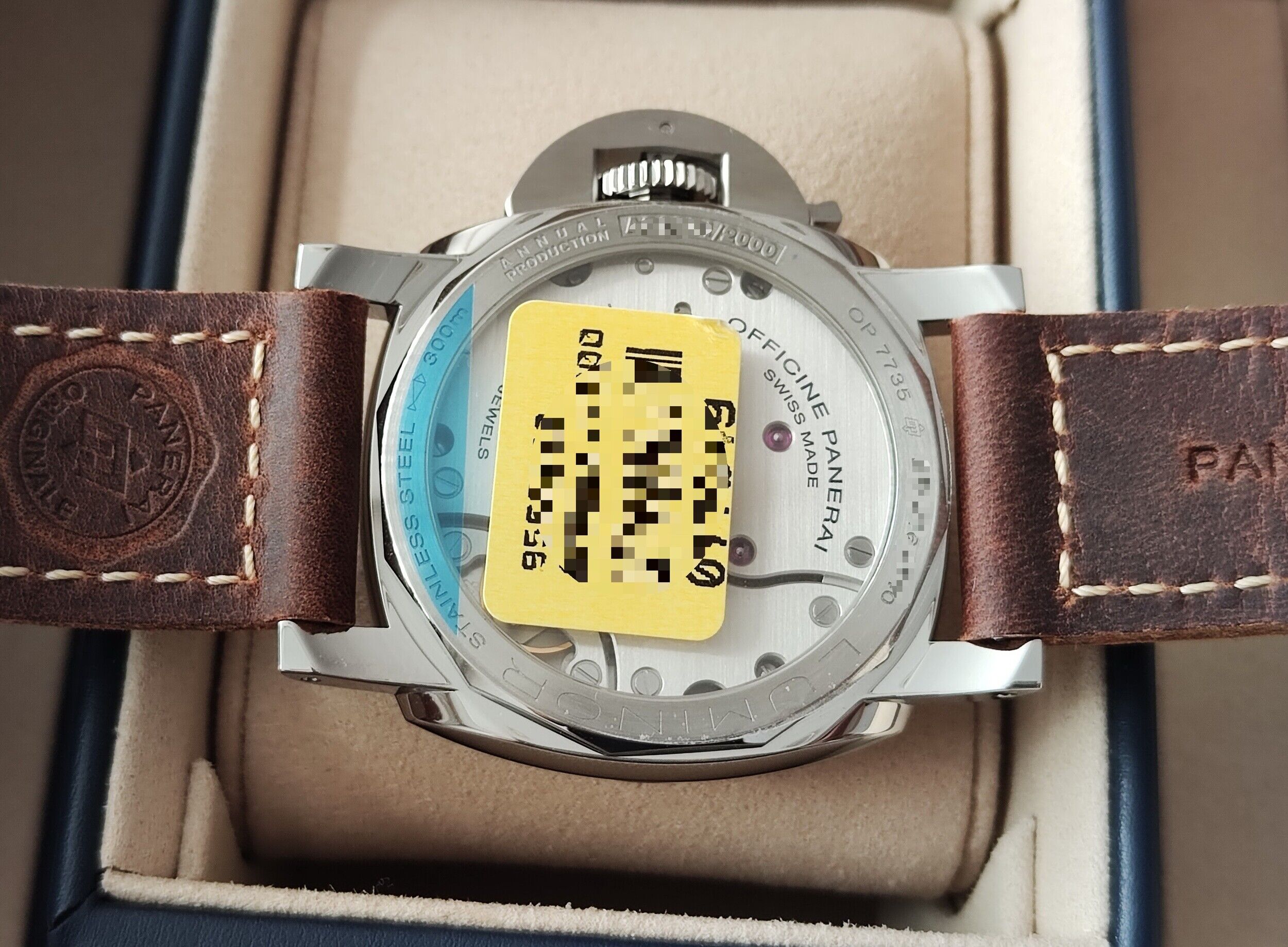 沛納海 全新 PAM1731 大錶徑44mm 金色指針 菸草面 金魚缸風防 手動上鍊~原廠盒單 2026AD 5