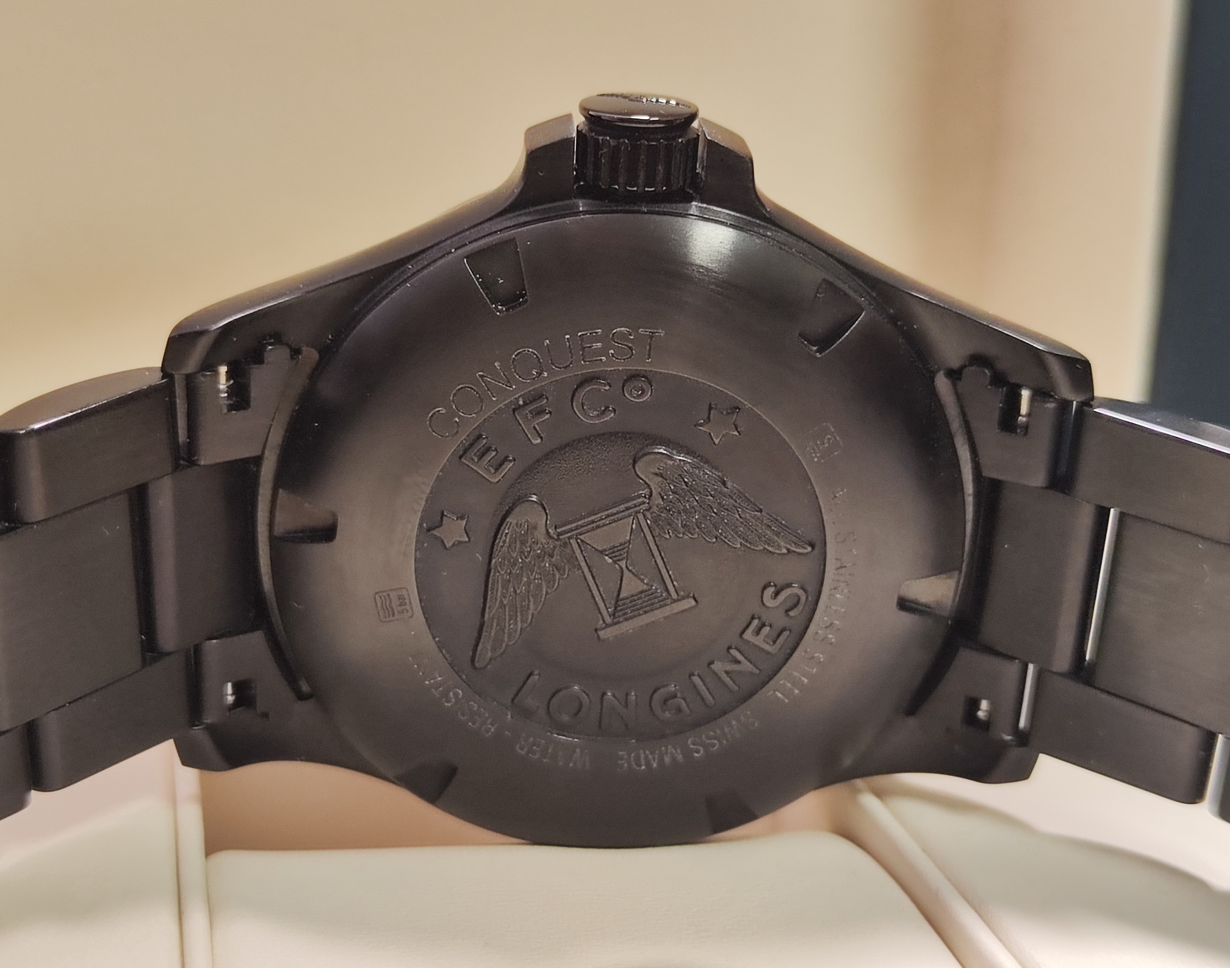 浪琴 深海征服者 V.H.P.萬年曆 黑色PVD 大錶徑43mm 石英機芯~原廠盒單 2025AD 6
