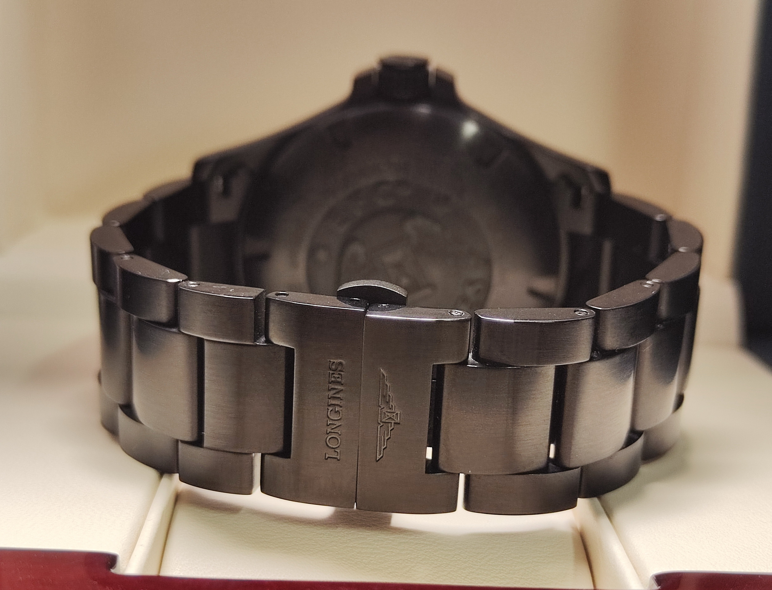 浪琴 深海征服者 V.H.P.萬年曆 黑色PVD 大錶徑43mm 石英機芯~原廠盒單 2025AD 9