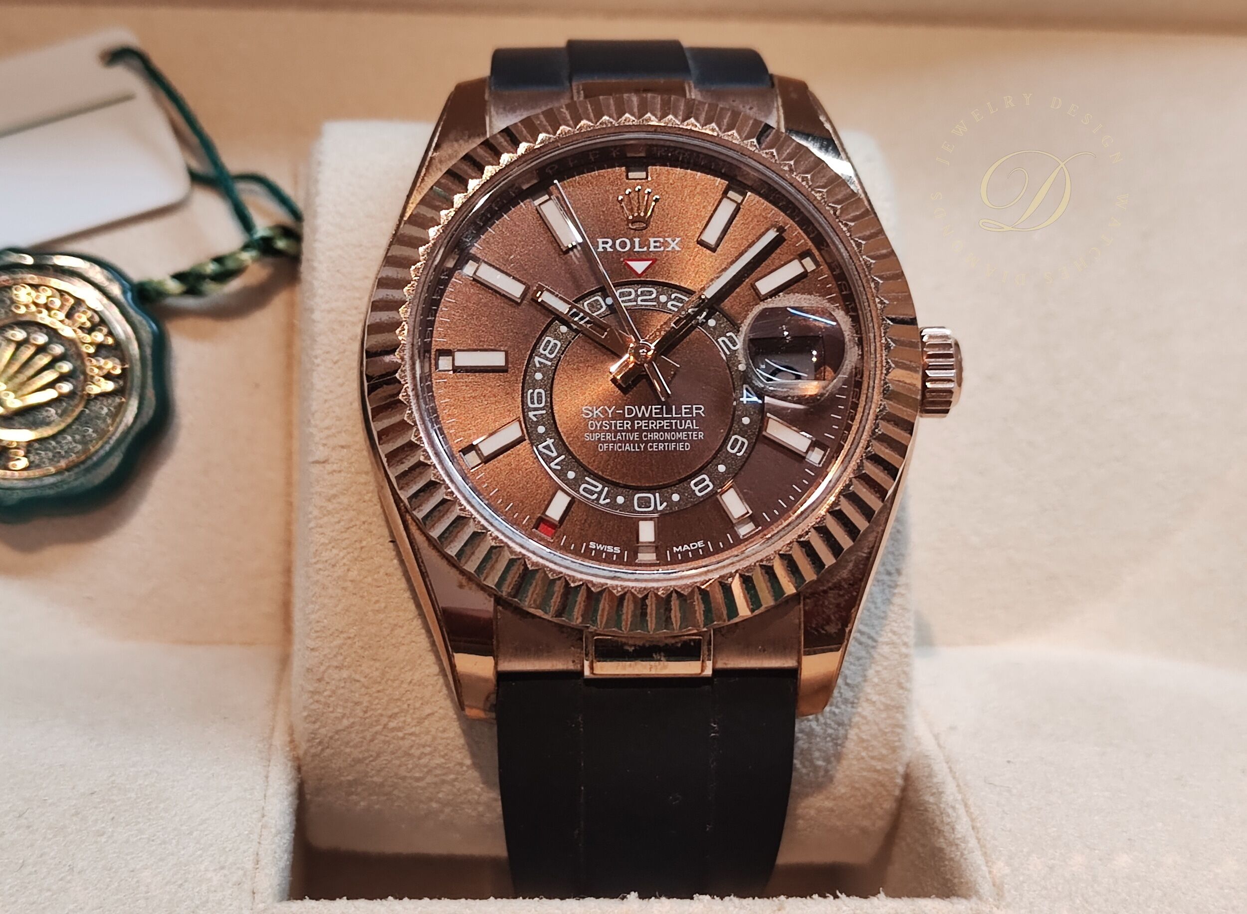 勞力士 326235 玫瑰金 天行者 巧克力面盤 大錶徑42mm 沙羅年曆功能 咖啡面 摺疊扣~原廠盒單 2021