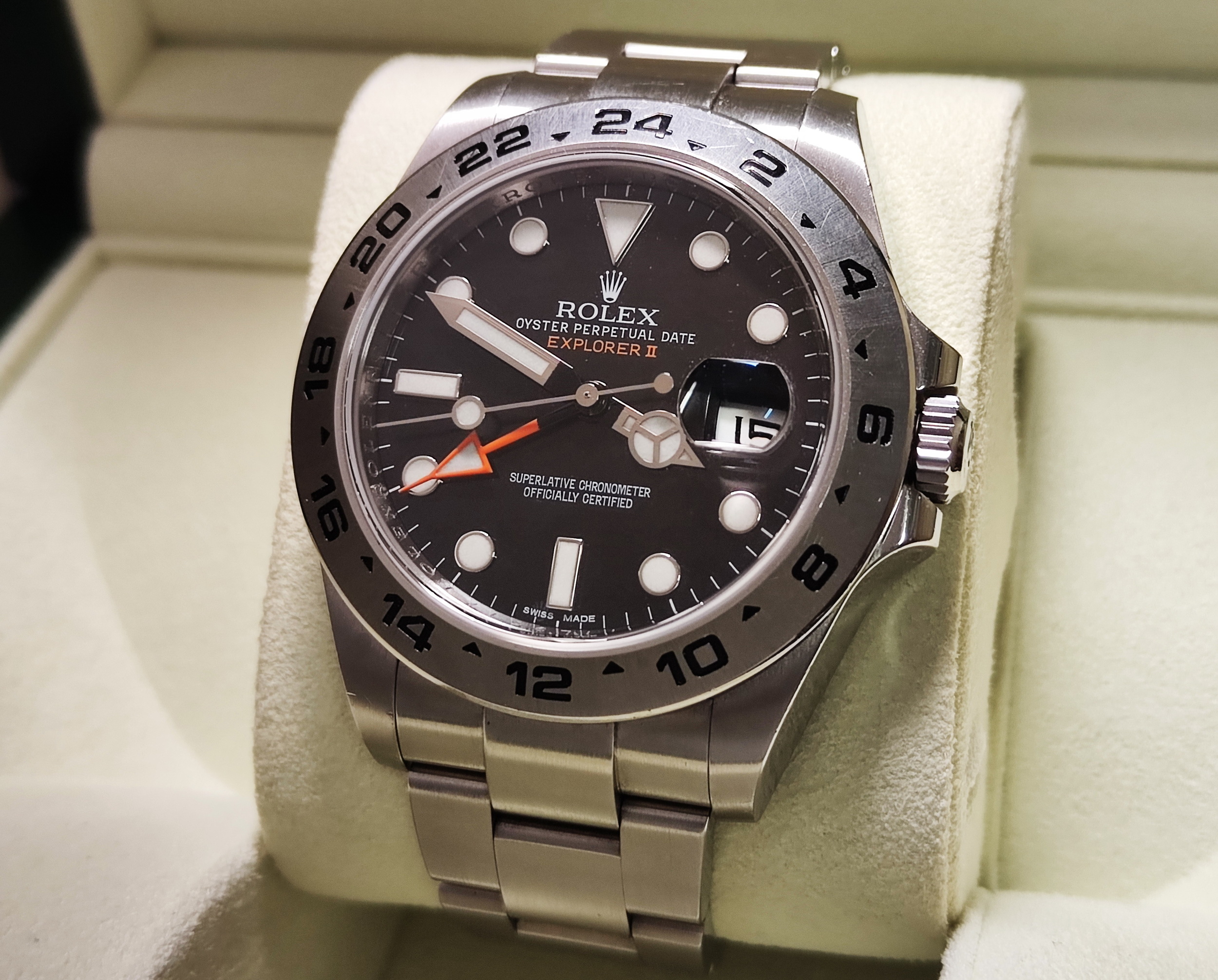 勞力士 216570 黑面 橘針 探險家二型 大錶徑42mm 黑探 GMT 兩地時間 探二~原廠盒單 國內AD 2