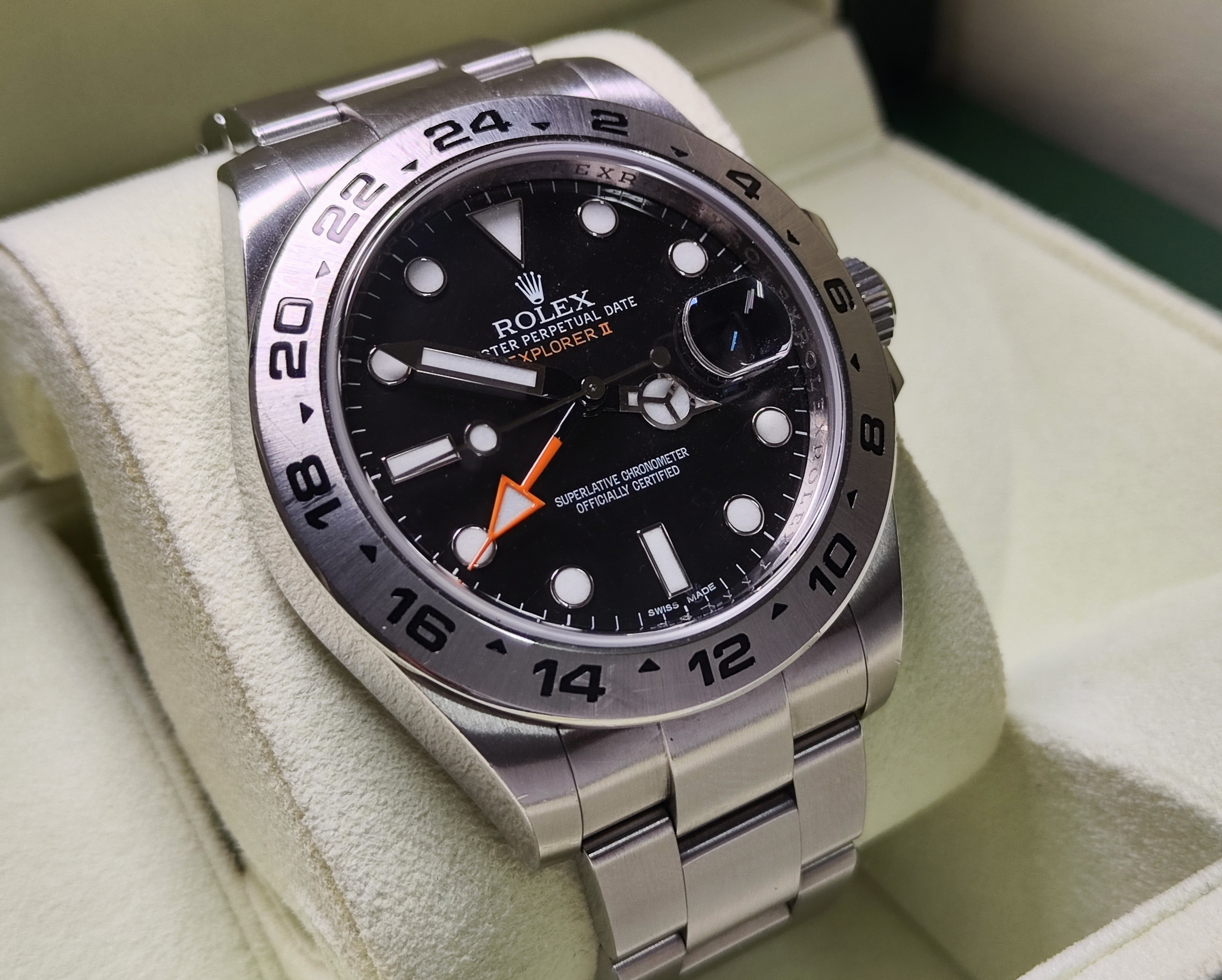 勞力士 216570 黑面 橘針 探險家二型 大錶徑42mm 黑探 GMT 兩地時間 探二~原廠盒單 國內AD 3