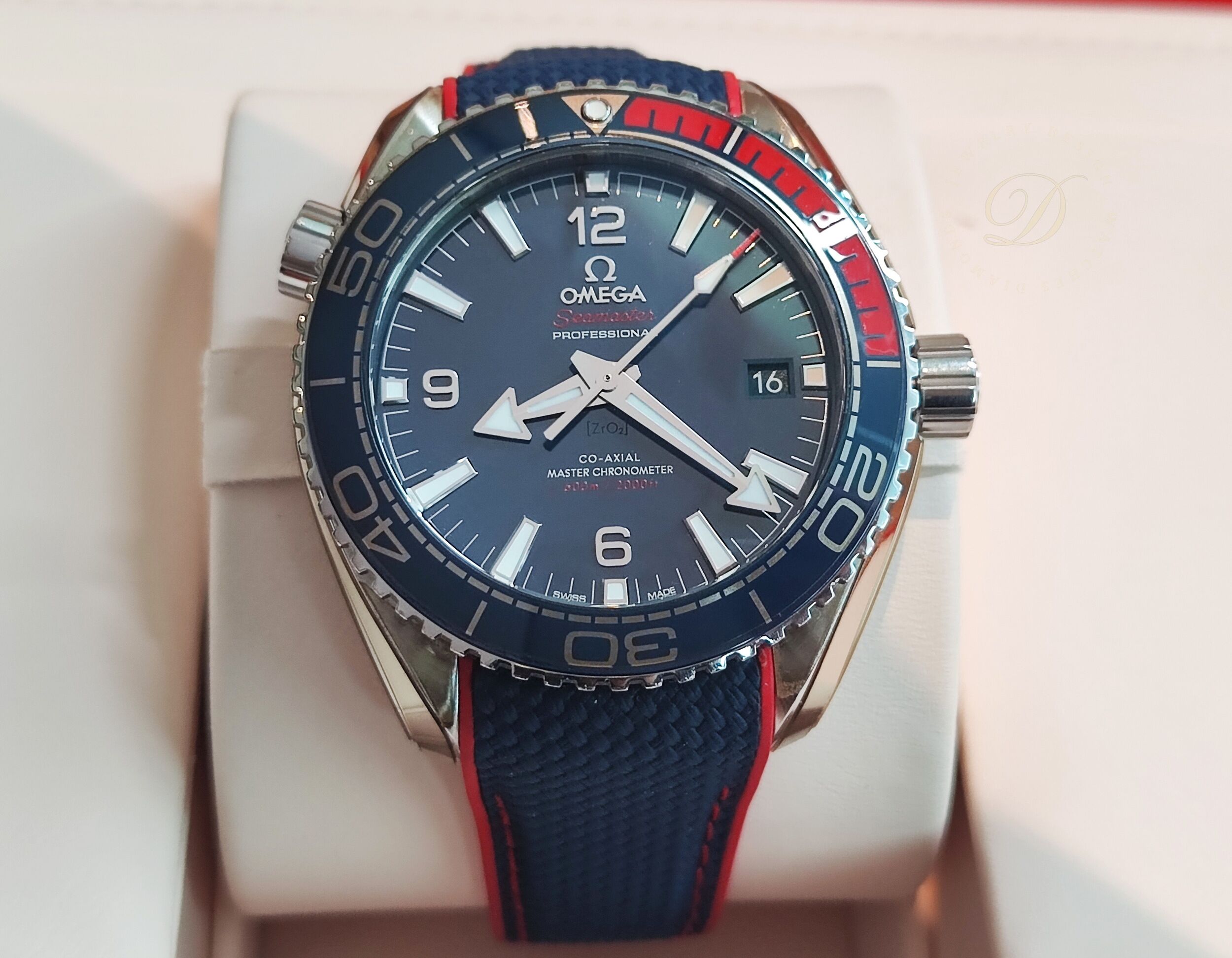 OMEGA 海馬 Planet Ocean 平昌冬奧 限量款 大錶徑43.5mm 原廠橡膠錶帶 奧運 奧林匹克~原廠盒單 2020